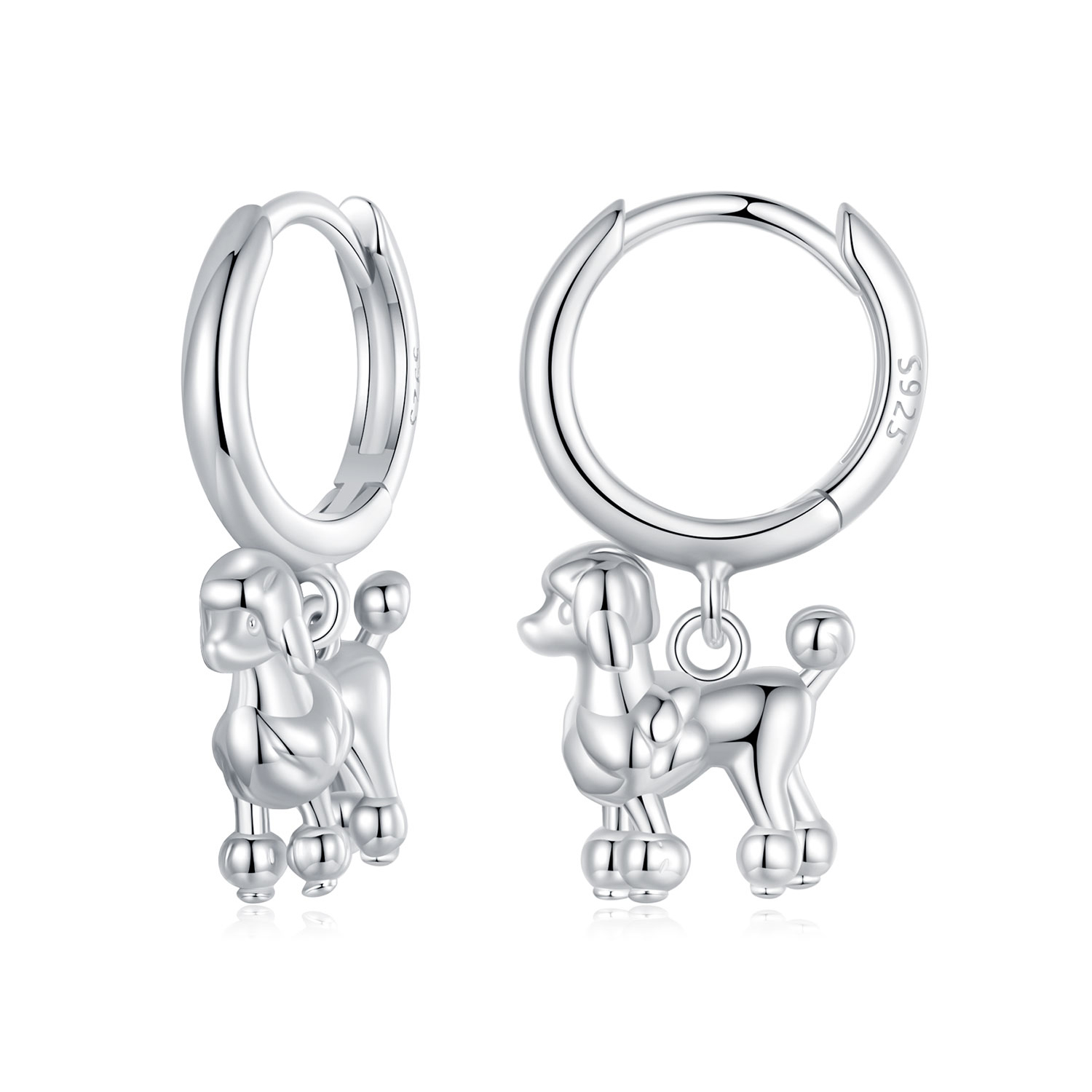pendientes con forma de caniche estilo pandora sce1758