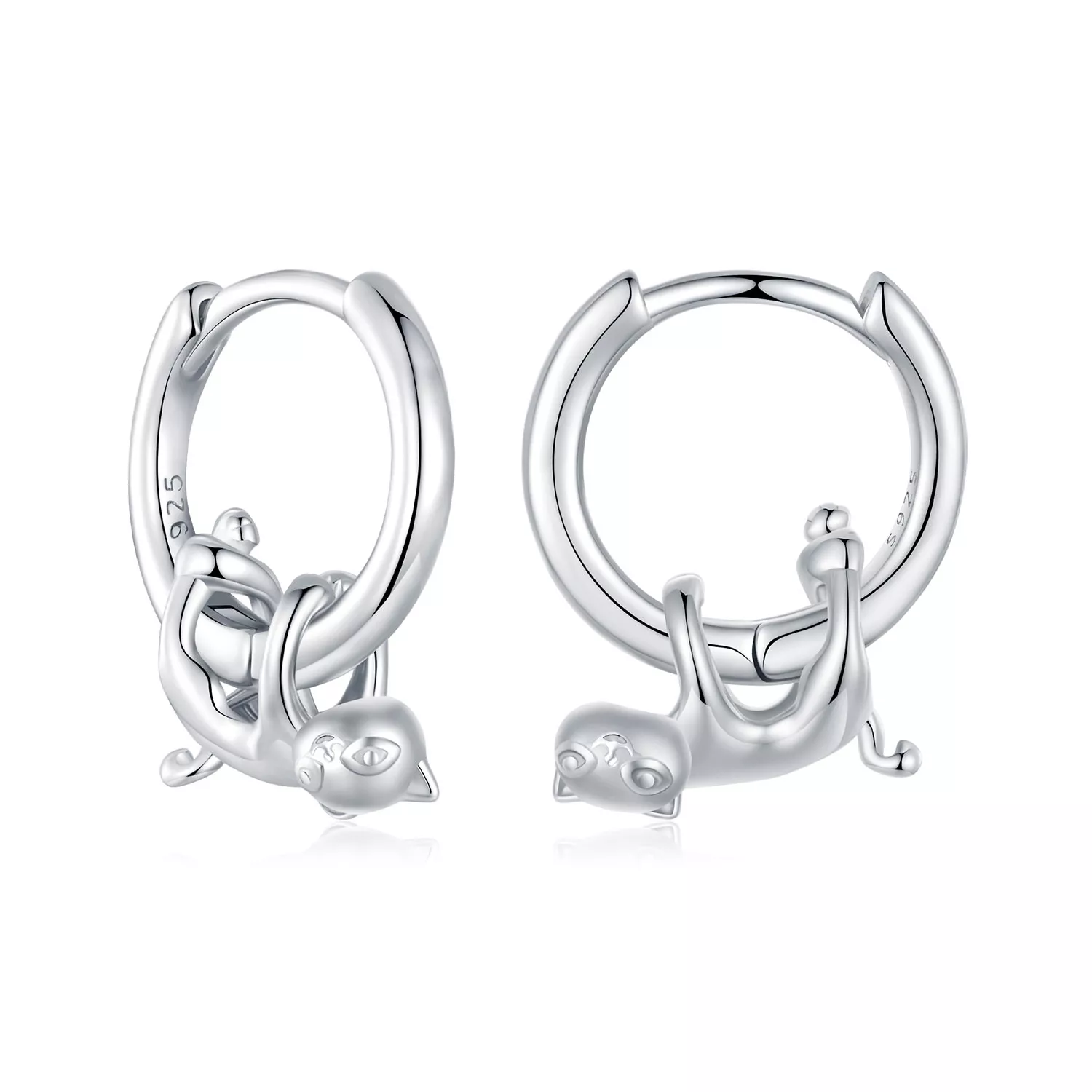 pendientes con forma de gato estilo pandora sce1756