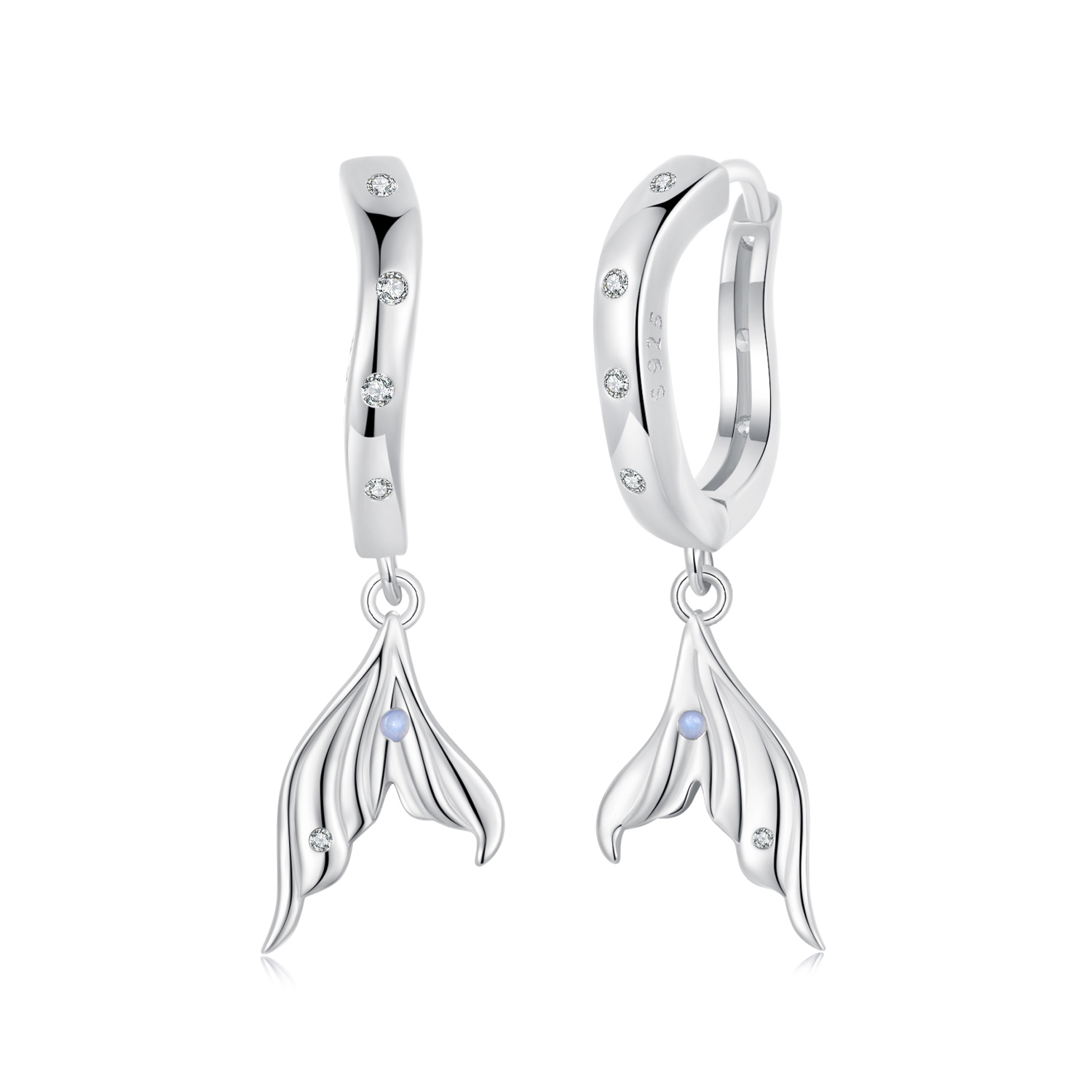 pendientes de cola de pez estilo pandora sce1744