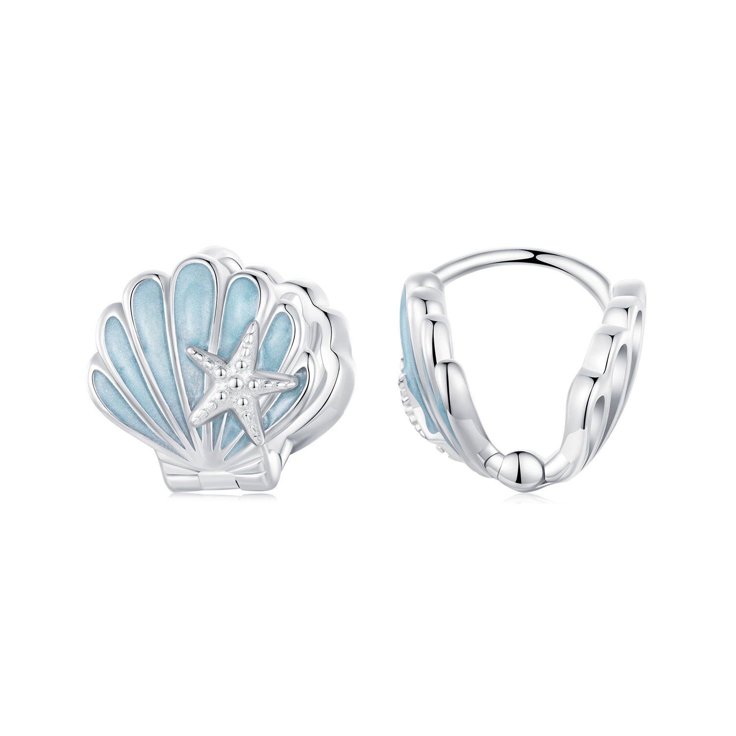 pendientes de concha estilo pandora bse1011