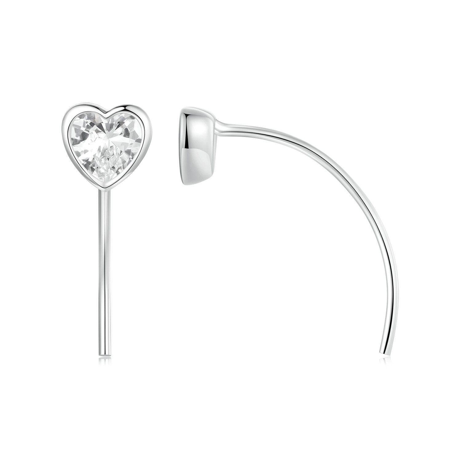 pendientes de corazón estilo pandora bse1003