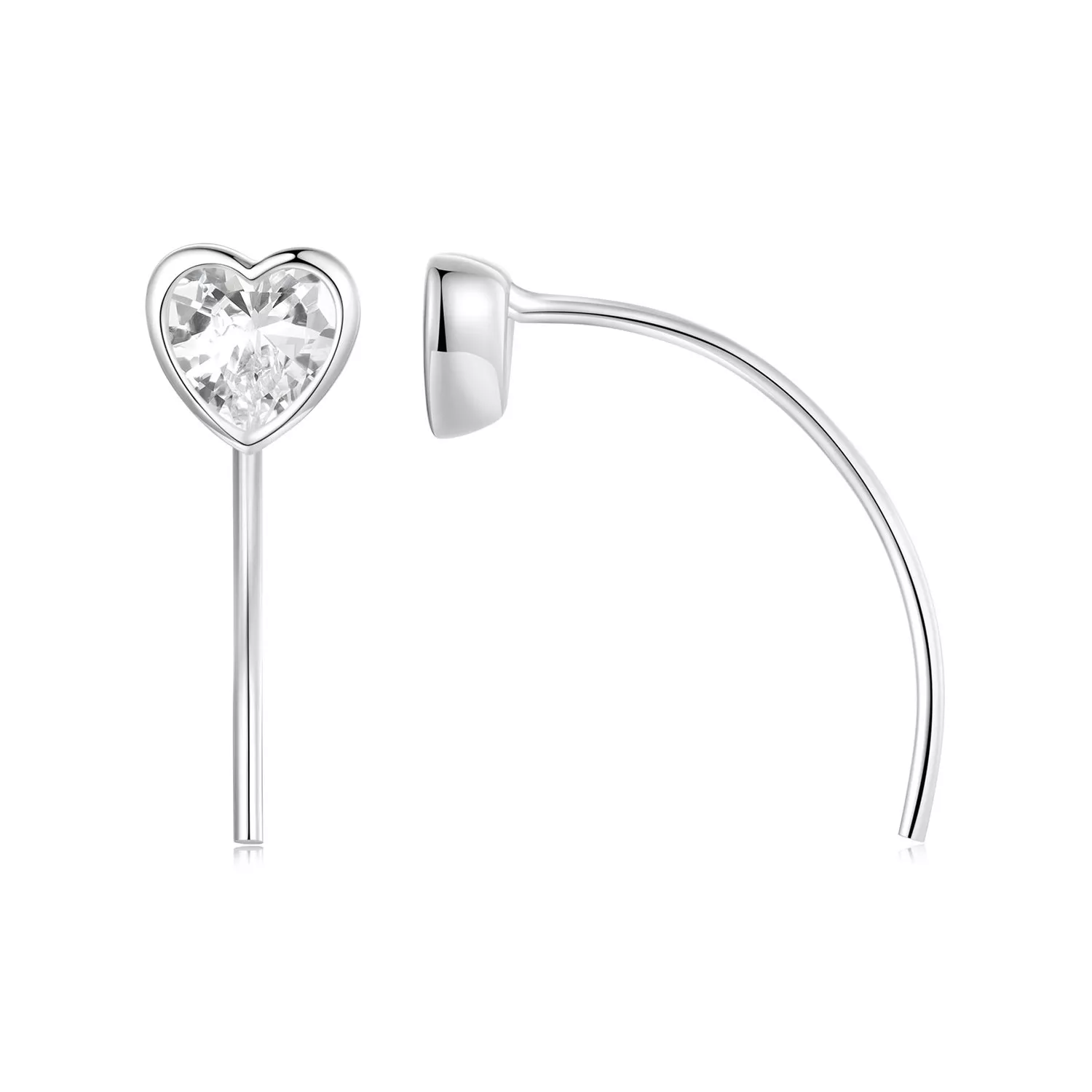 pendientes de corazón estilo pandora bse1003