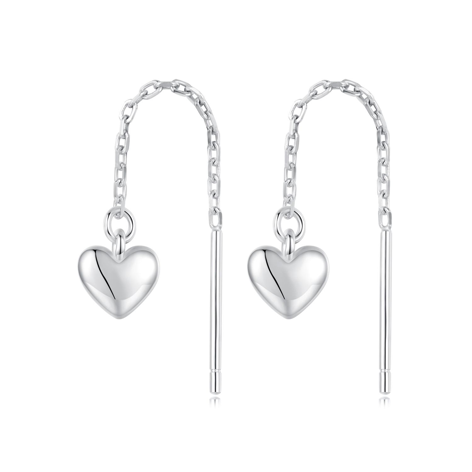 pendientes de corazón estilo pandora bse1006