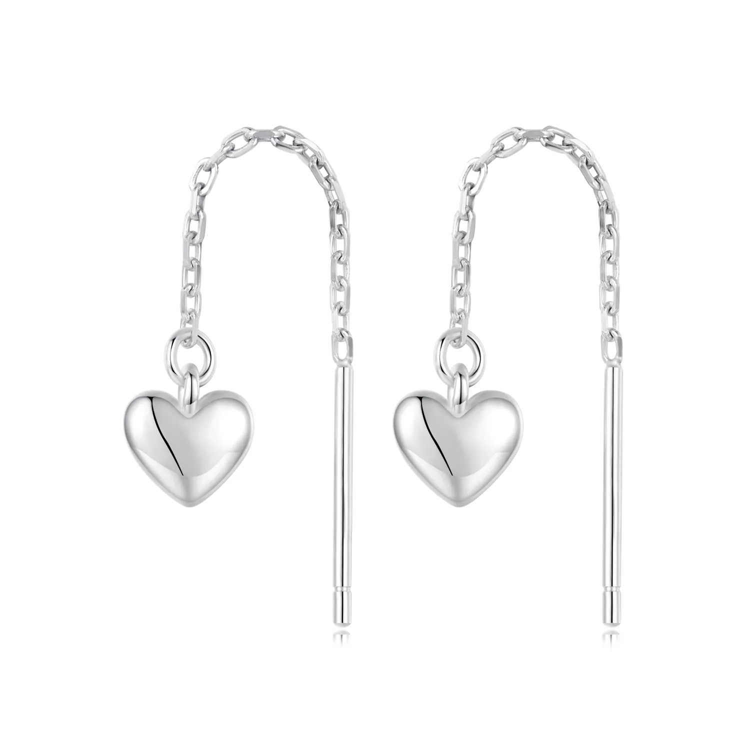 pendientes de corazón estilo pandora bse1006