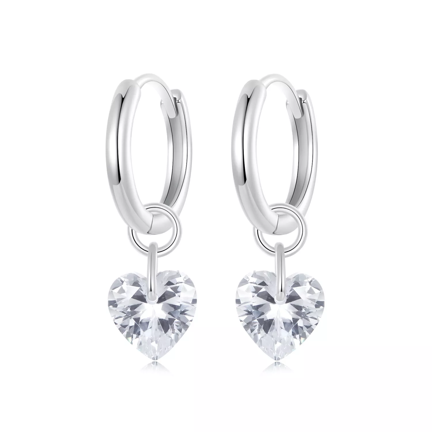 pendientes de corazón inteligente estilo pandora sce1753