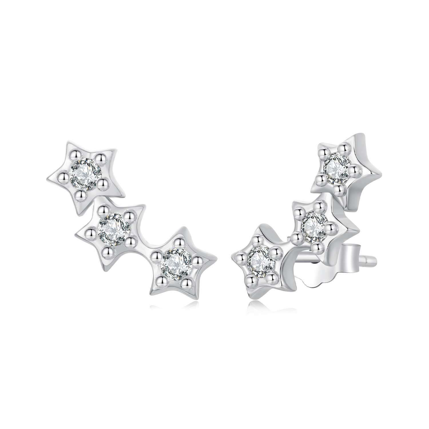 pendientes de estrella estilo pandora sce1740