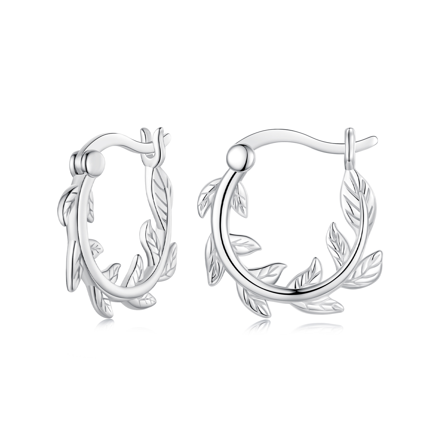 pendientes de hoja estilo pandora bse1022