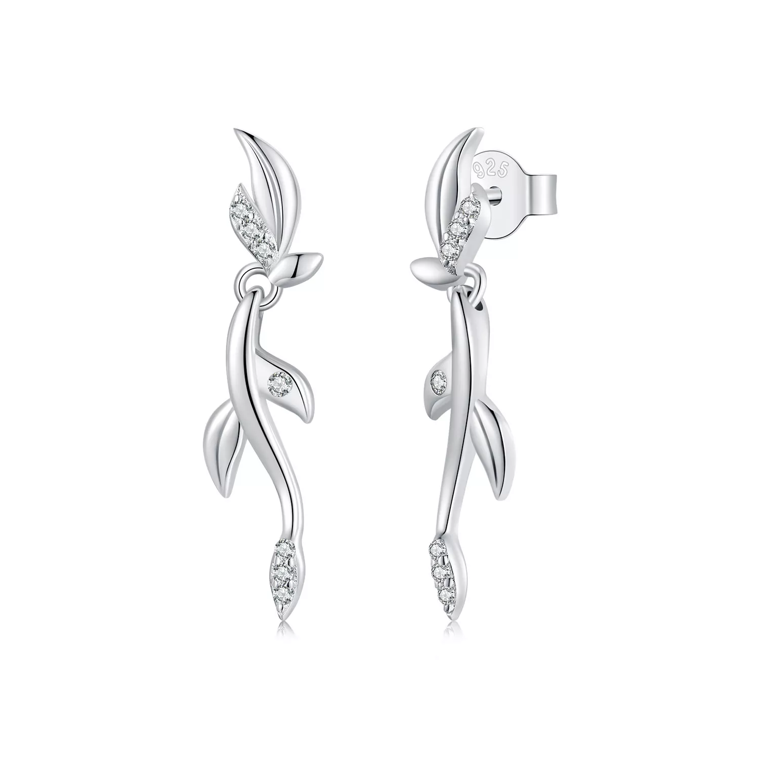 pendientes de hoja estilo pandora bse1025