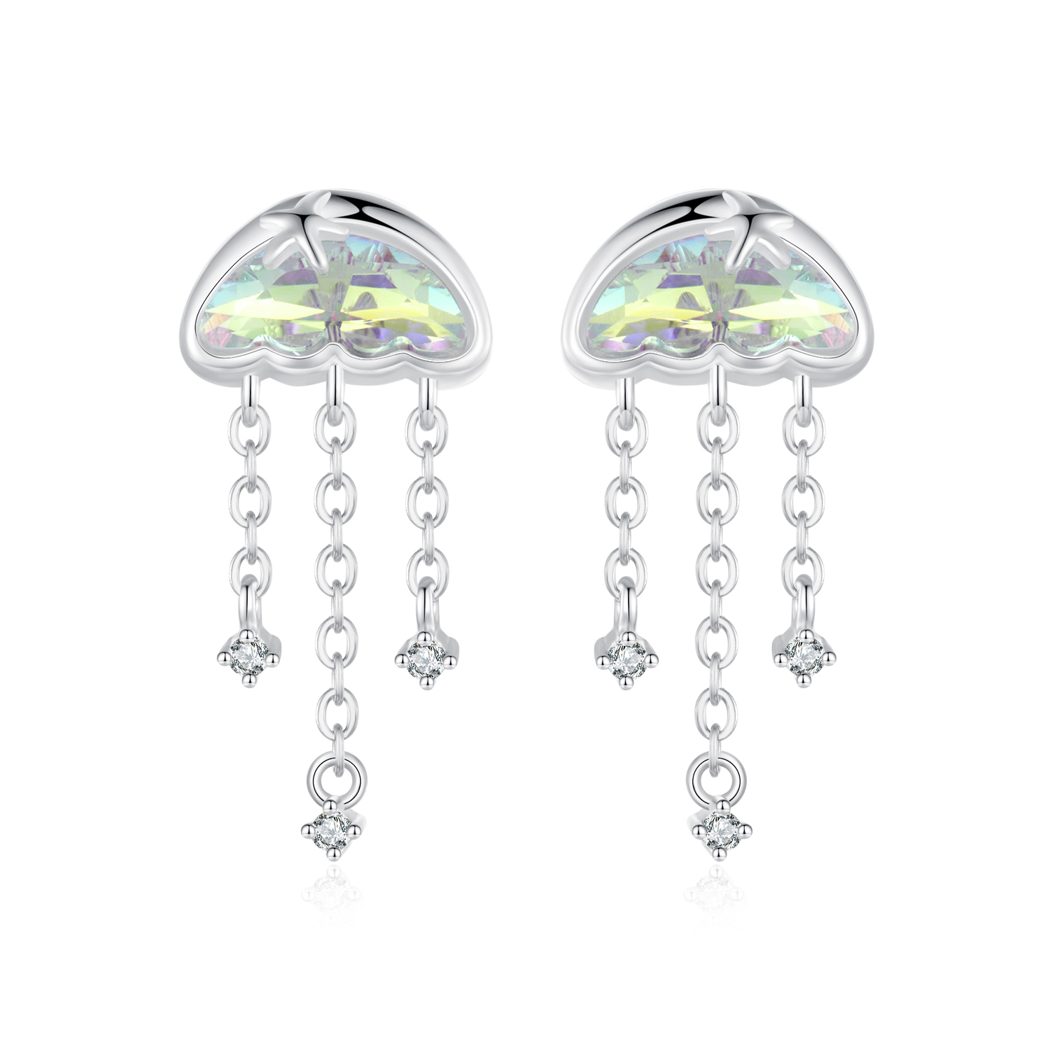 pendientes de medusas de colores estilo pandora sce1742
