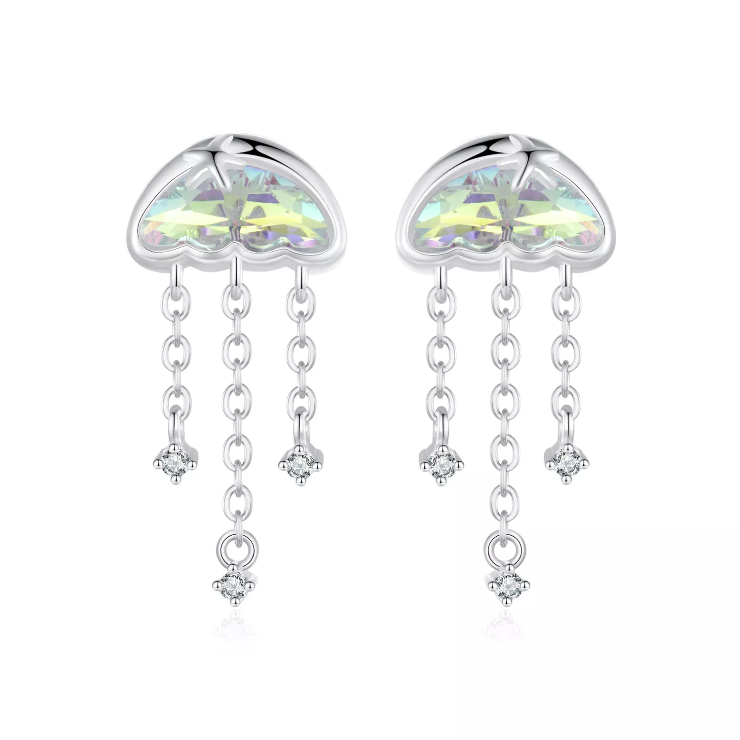 pendientes de medusas de colores estilo pandora sce1742