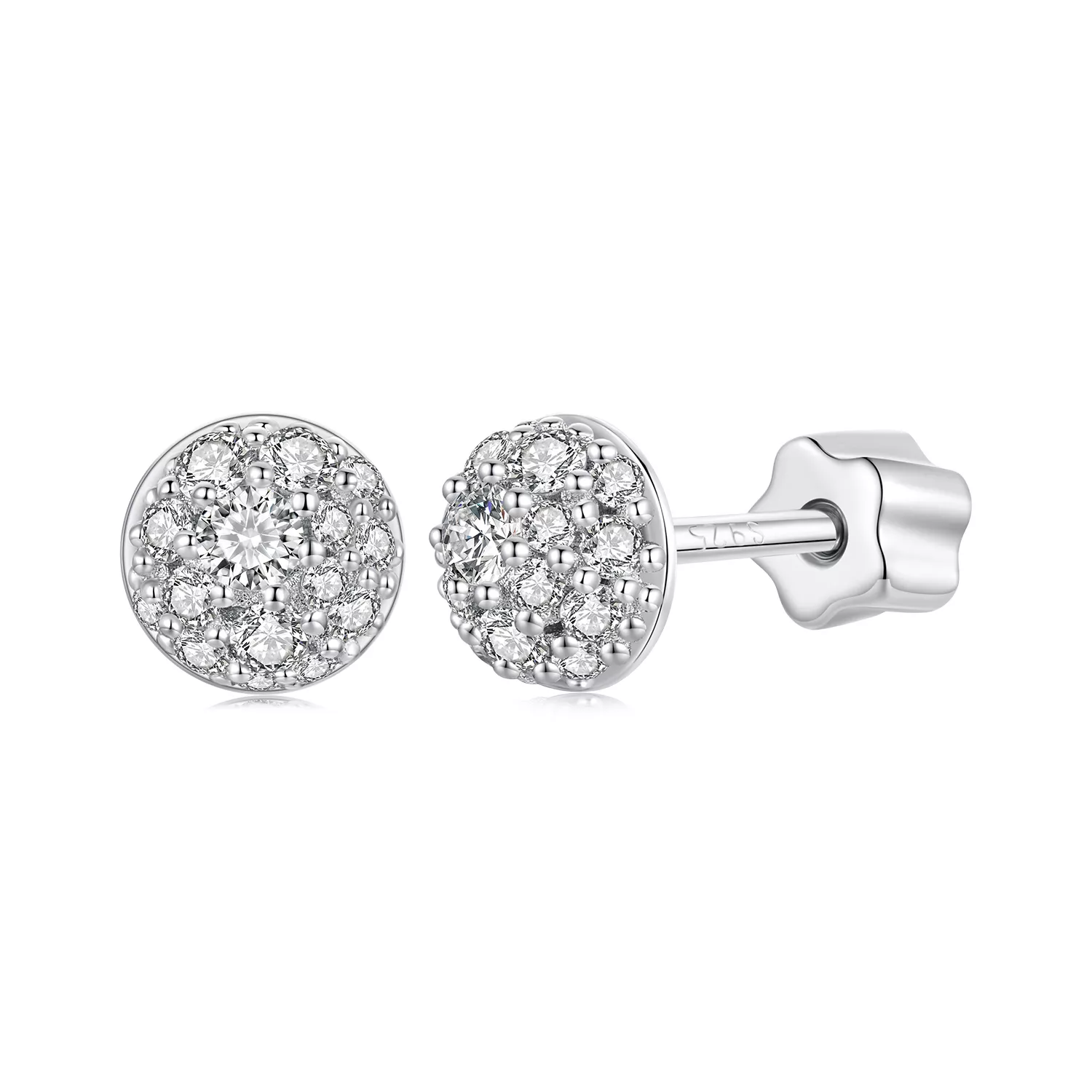 pendientes de moissanita con forma de hemisferio estilo pandora con un certificado mse057