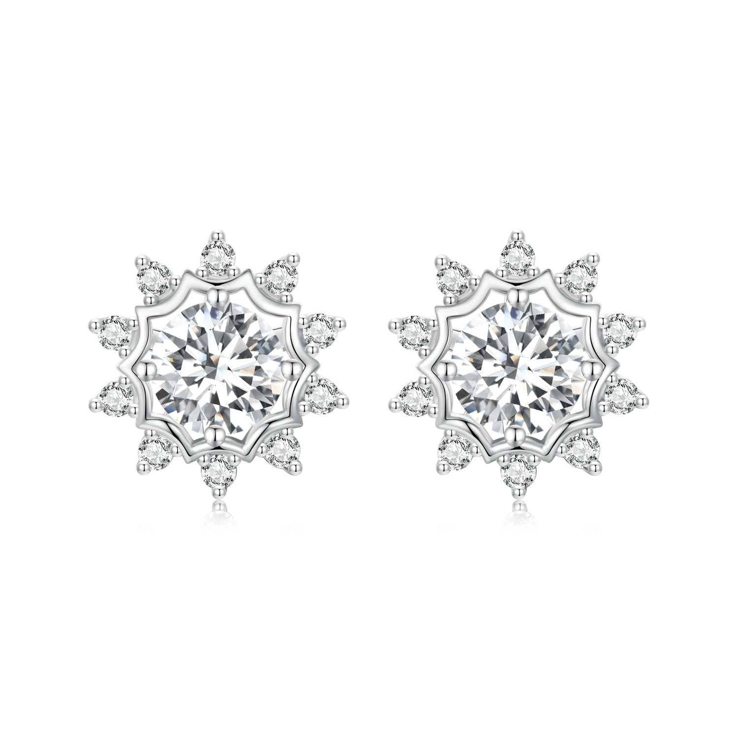 pendientes de moissanita de 05 ct con diseño brillante de estilo pandora dos certificados mse048