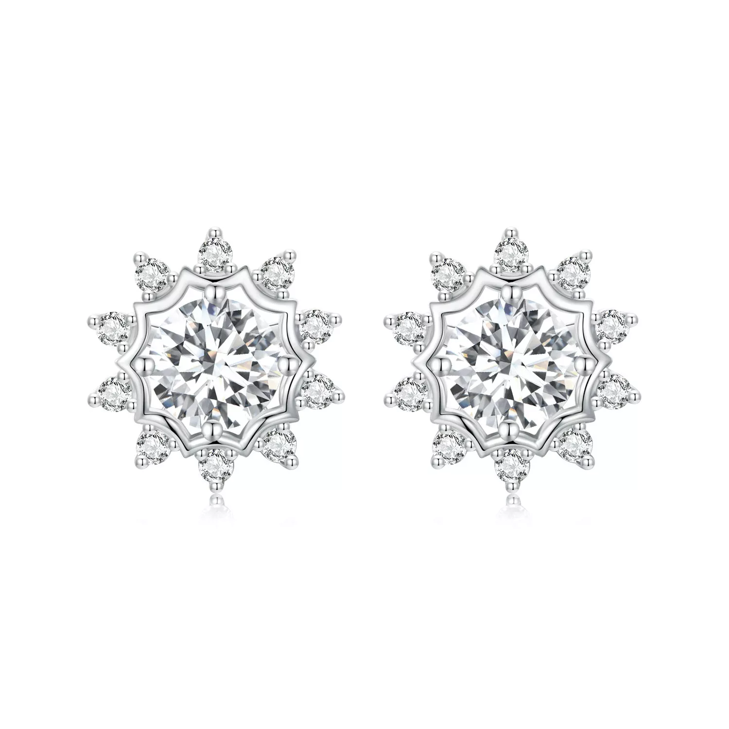pendientes de moissanita de 05 ct con diseño brillante de estilo pandora dos certificados mse048