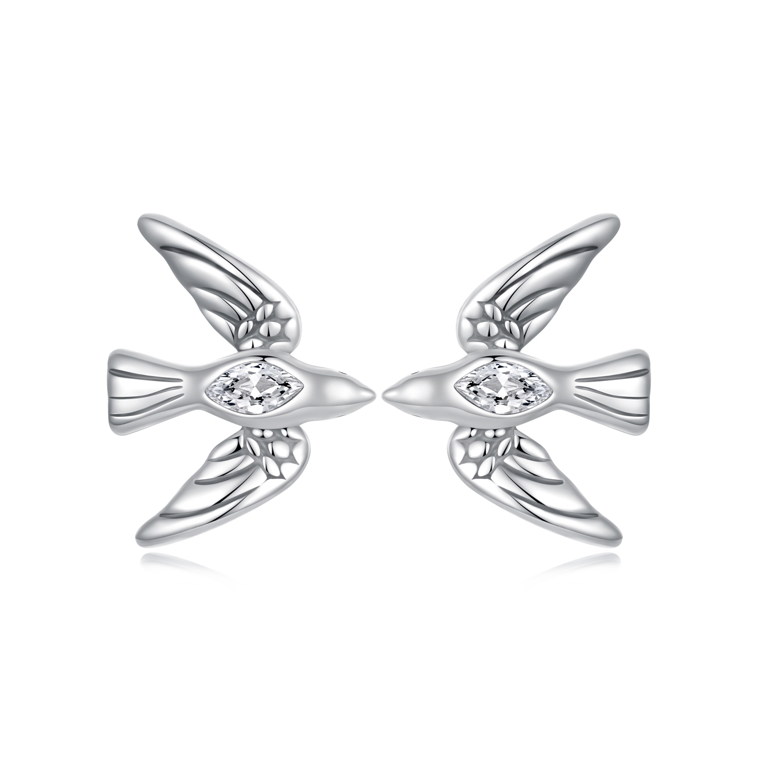 pendientes de pájaro estilo pandora sce1751