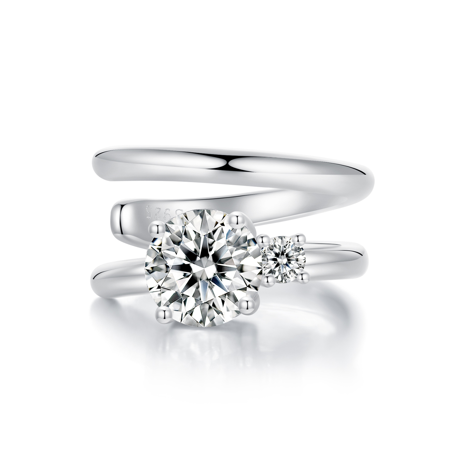 pendientes estilo brazalete de doble moissanita estilo pandora con un certificado mse058