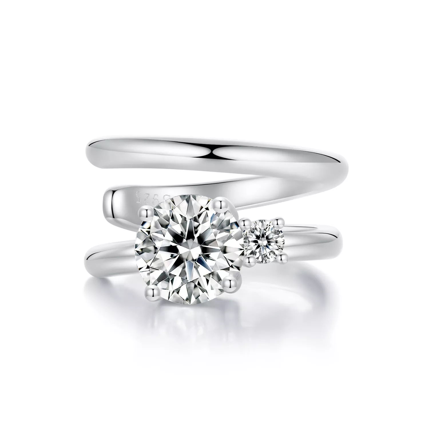 pendientes estilo brazalete de doble moissanita estilo pandora con un certificado mse058