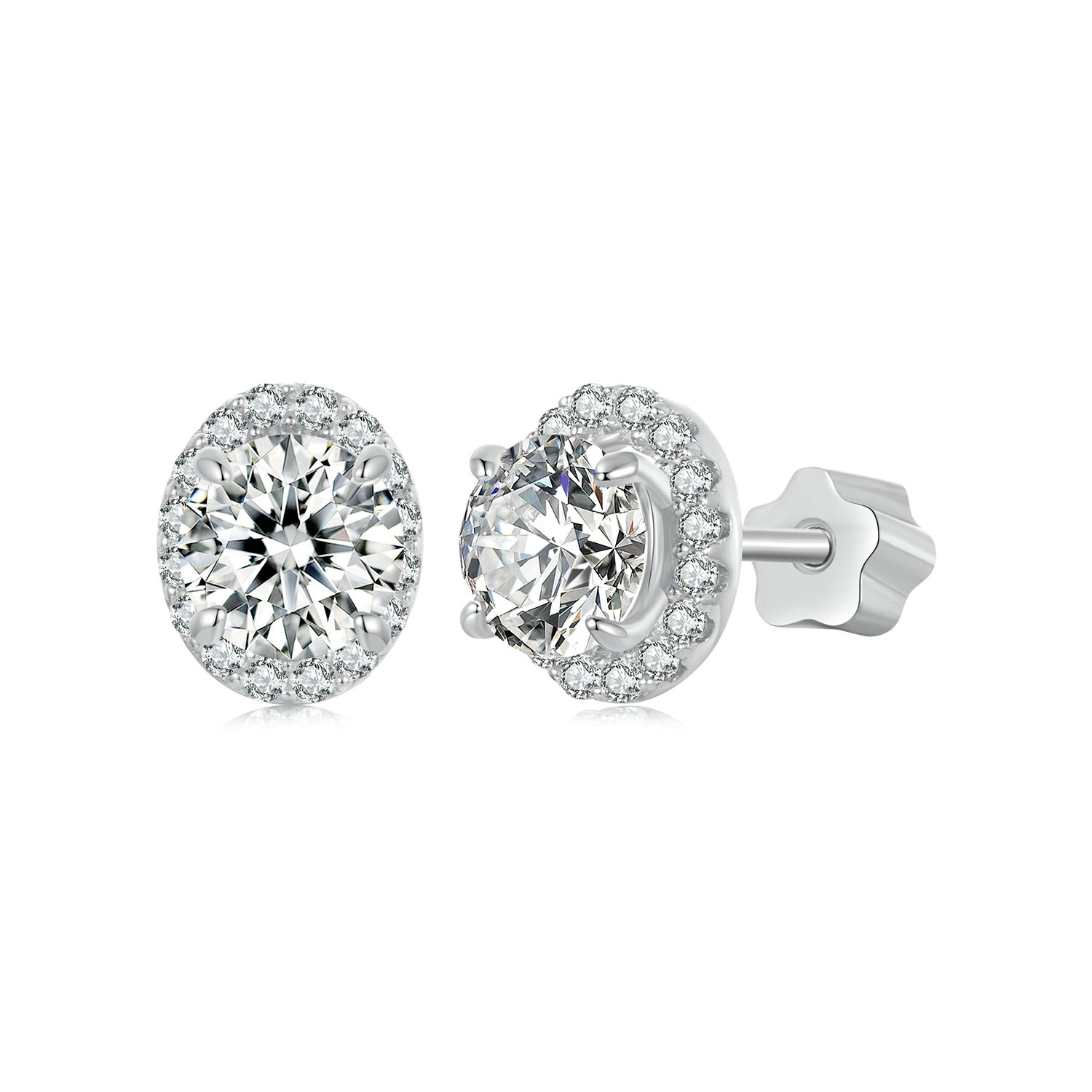 pendientes estilo pandora con moissanita estrellada de 05 ct dos certificados mse054