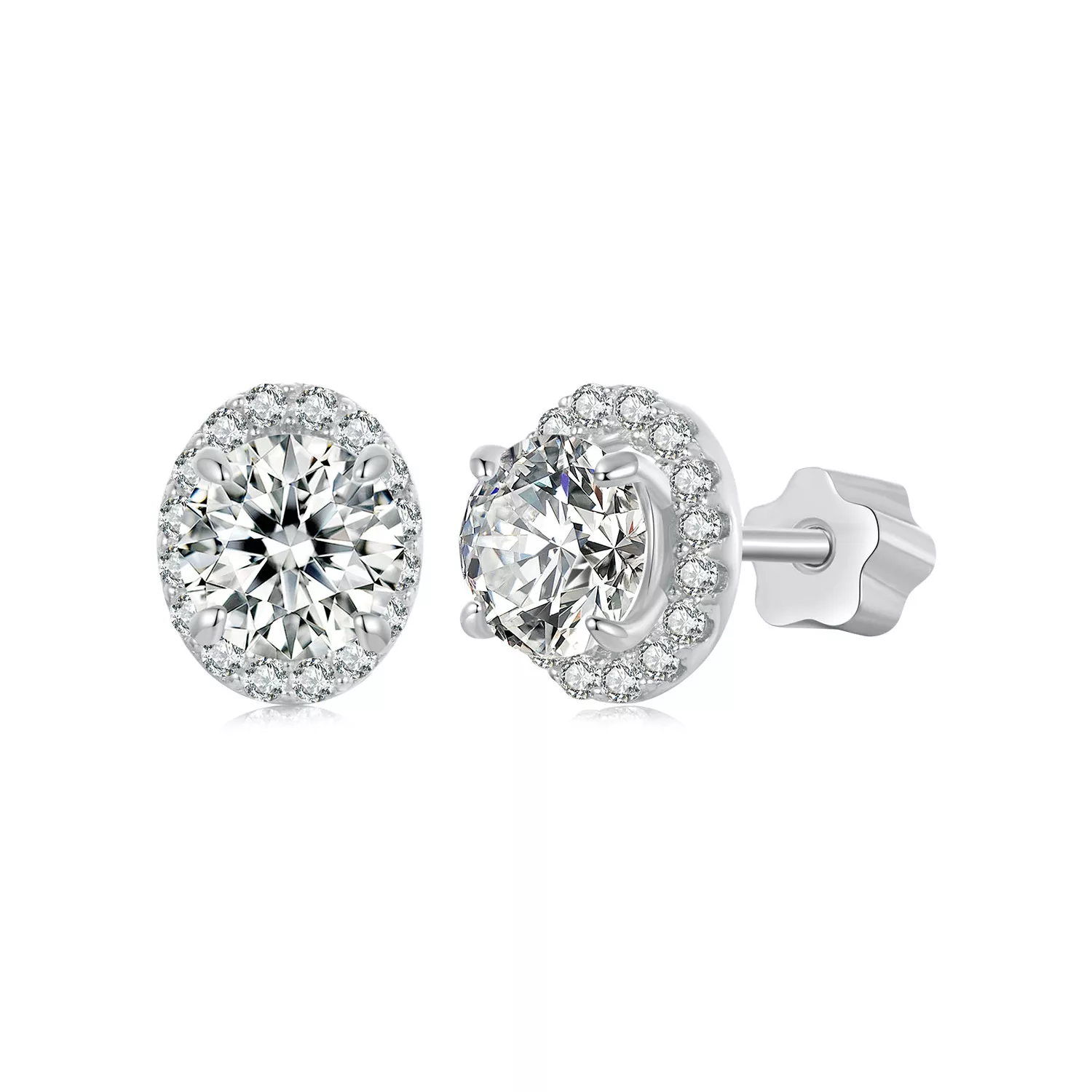 pendientes estilo pandora con moissanita estrellada de 05 ct dos certificados mse054