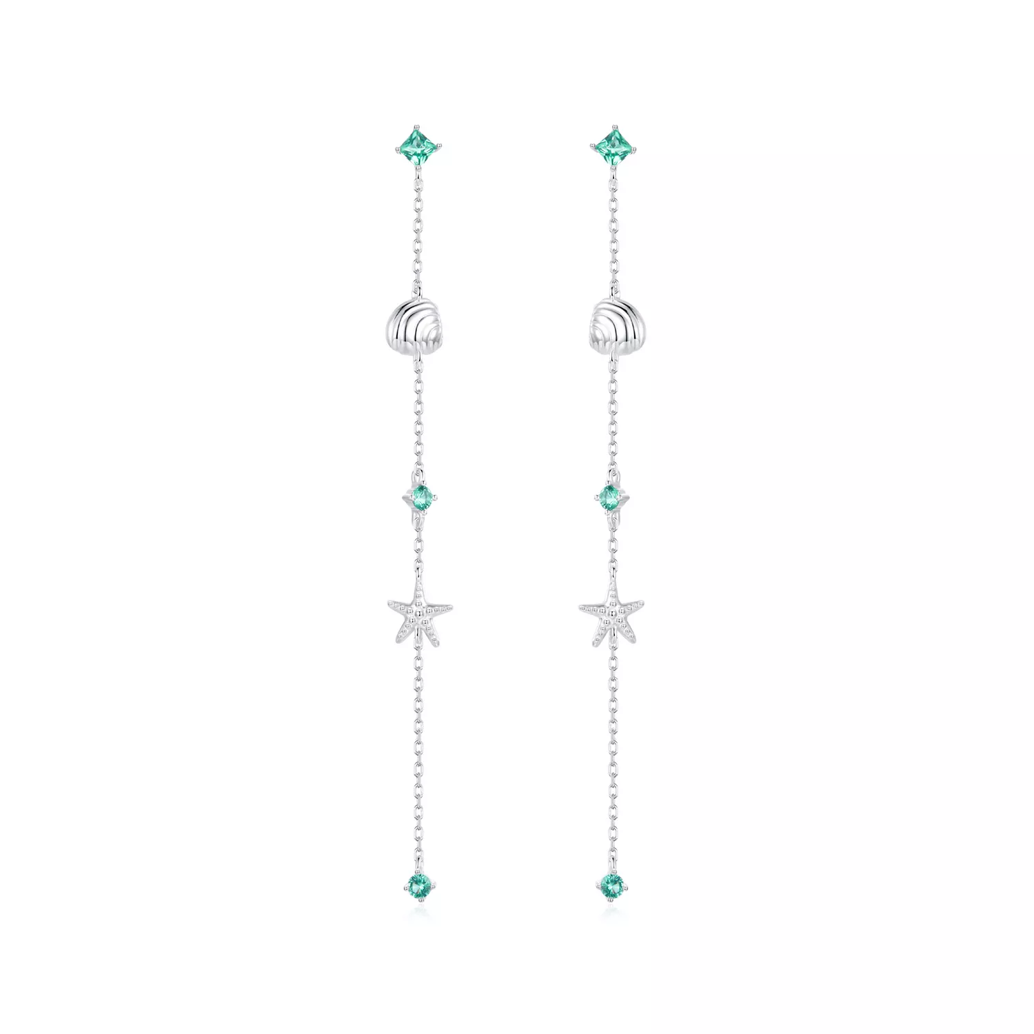 pendientes estilo pandora con océano azul bse1013