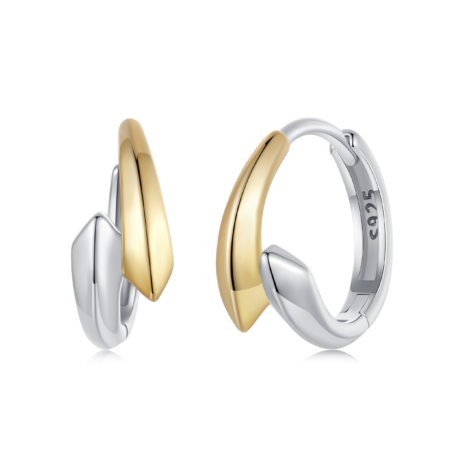 pendientes estilo pandora en dos tonos bse1021