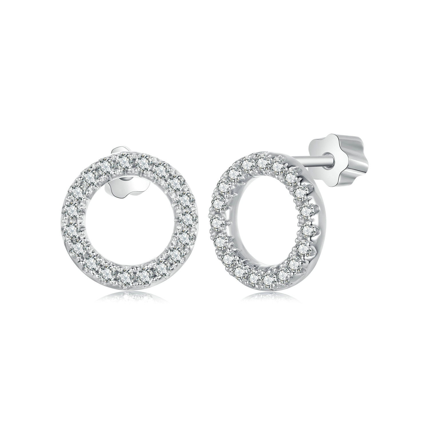 pendientes estilo pandora starry night moissanite de 0013 ct dos certificados mse055