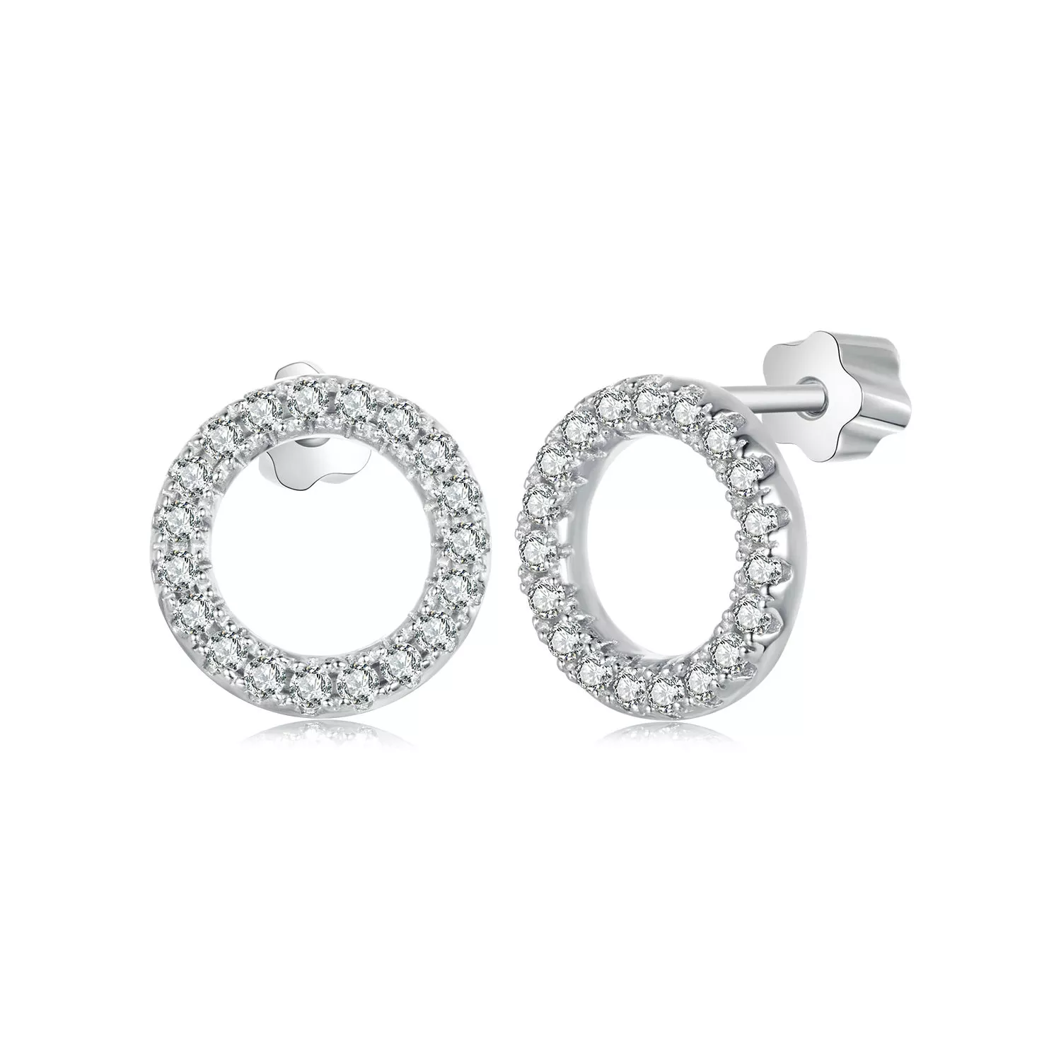 pendientes estilo pandora starry night moissanite de 0013 ct dos certificados mse055