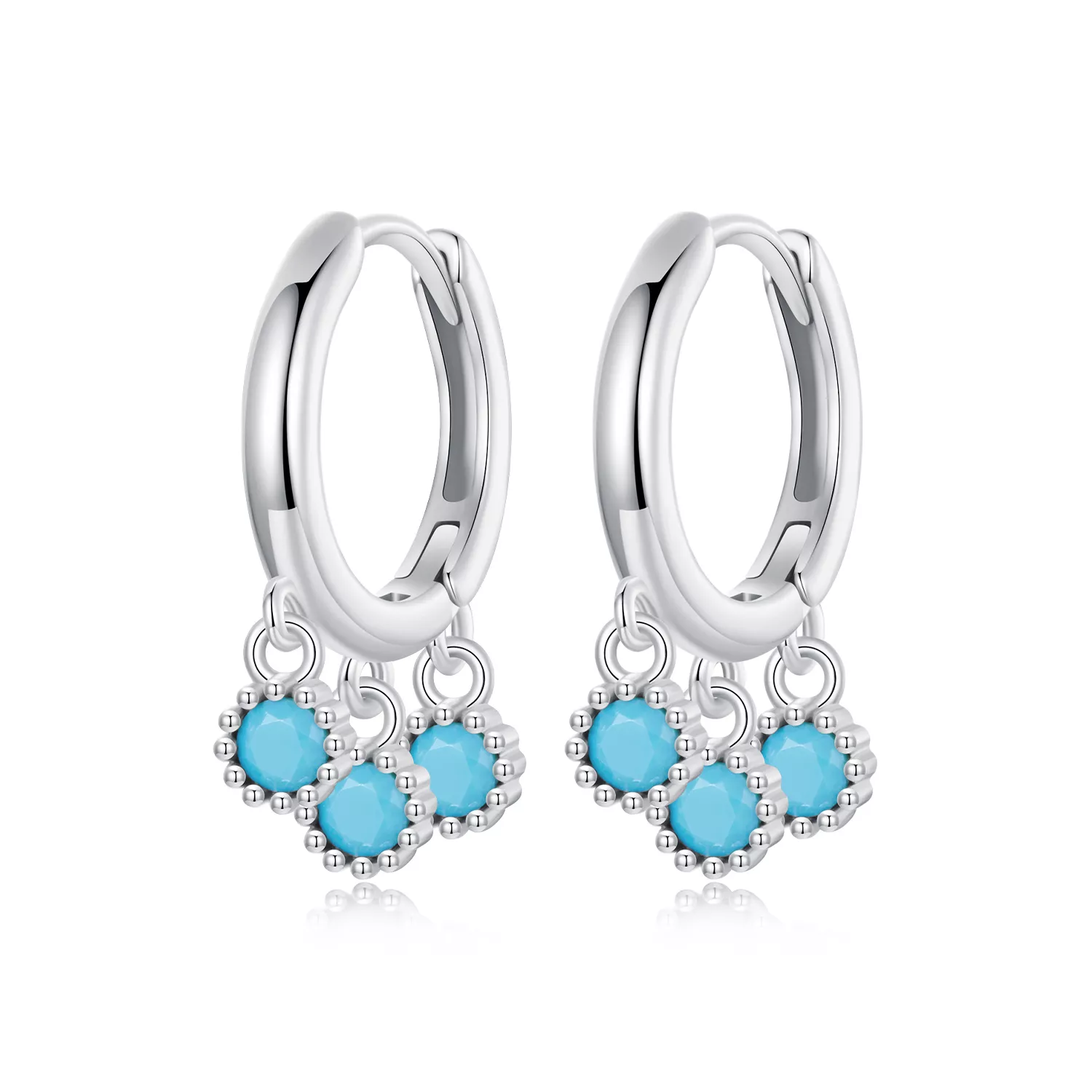 pendientes estilo pandora turquesa bse1019