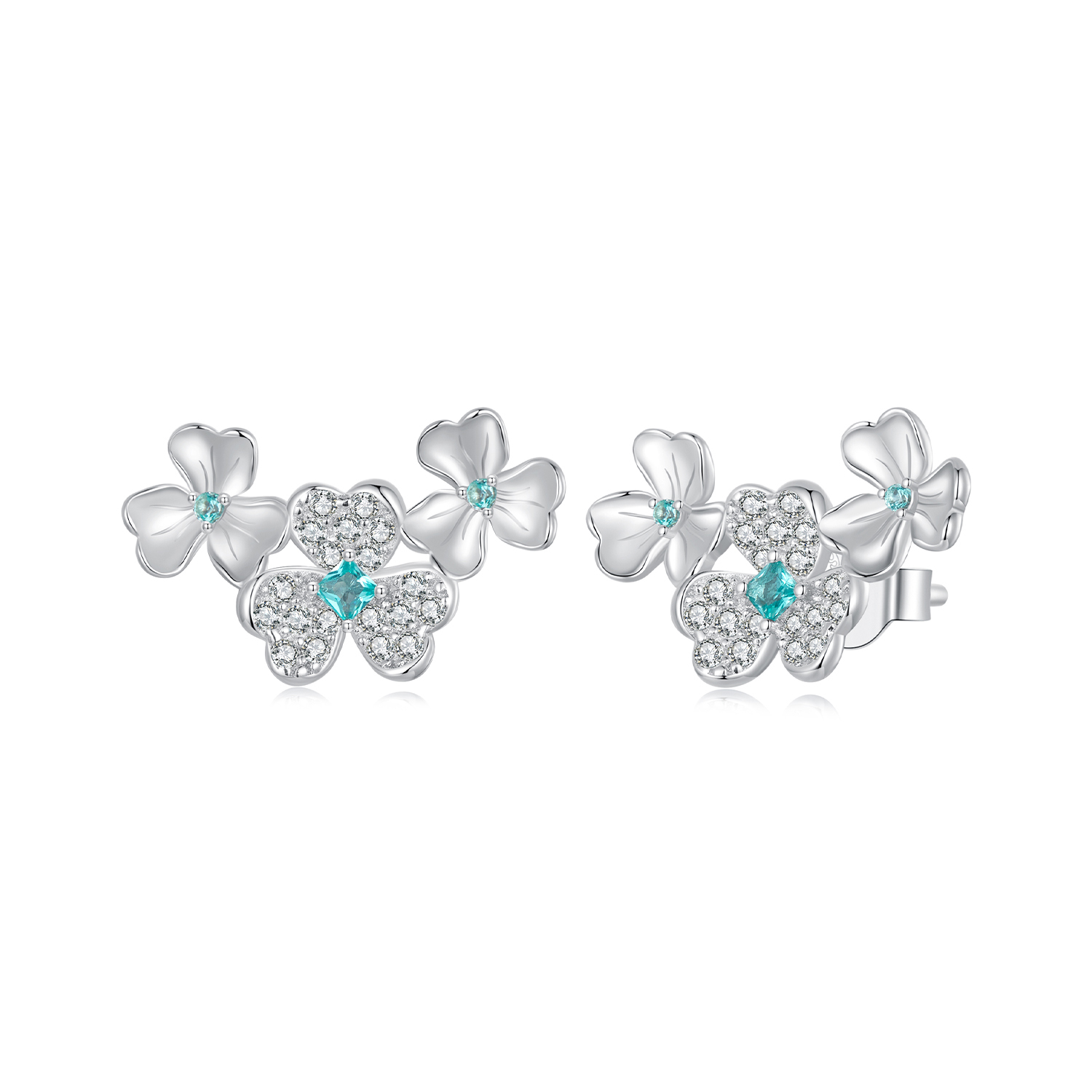 pendientes estilo trébol de pandora bse1026