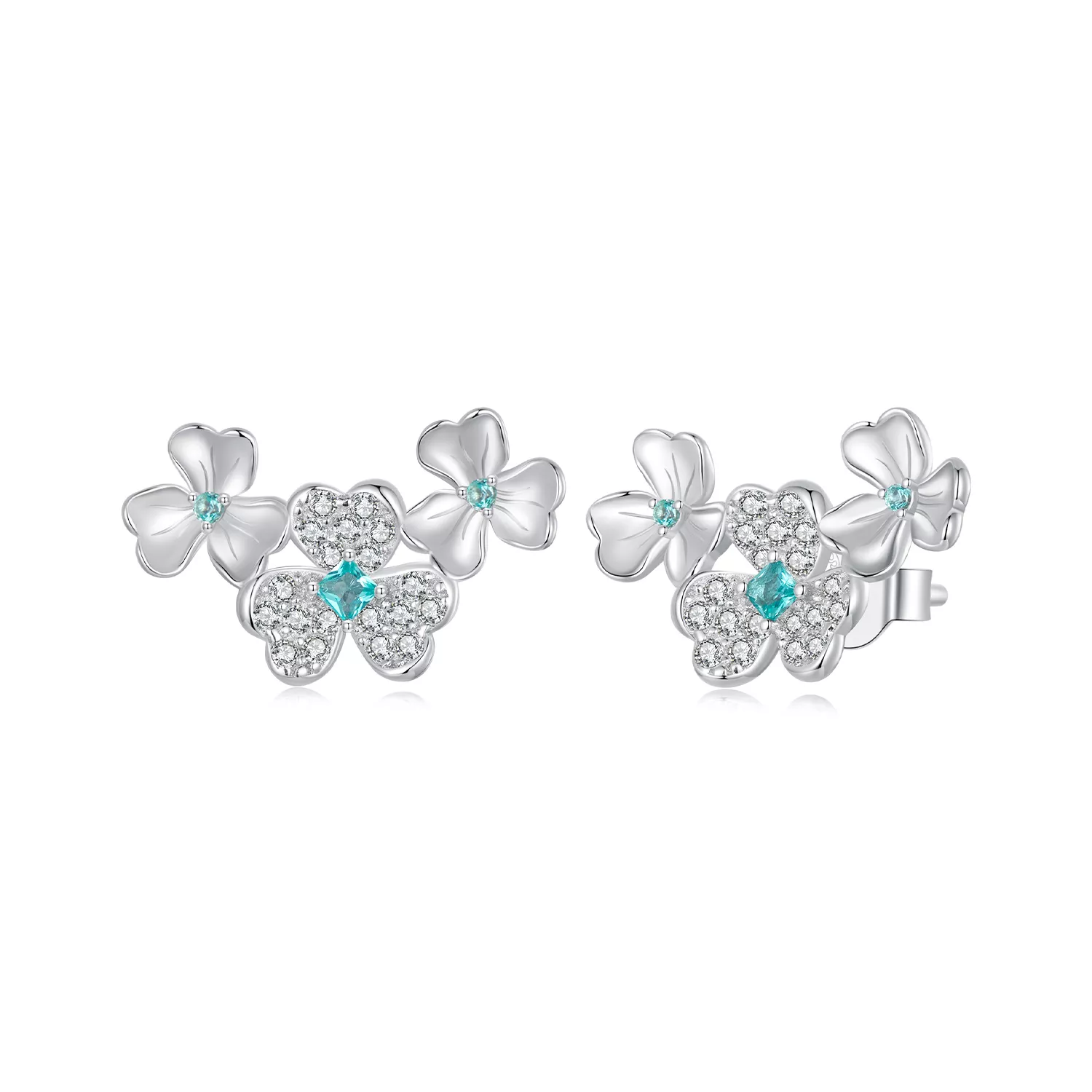 pendientes estilo trébol de pandora bse1026