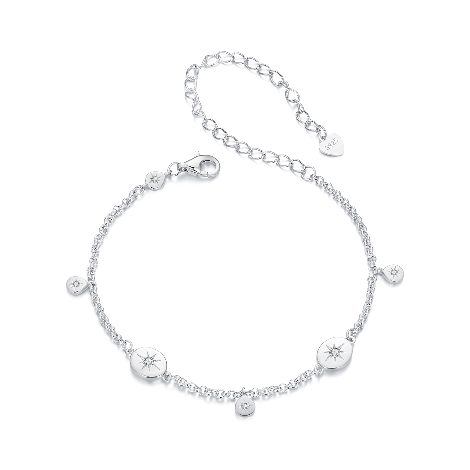 pulsera con borlas de estrellas estilo pandora bsb182