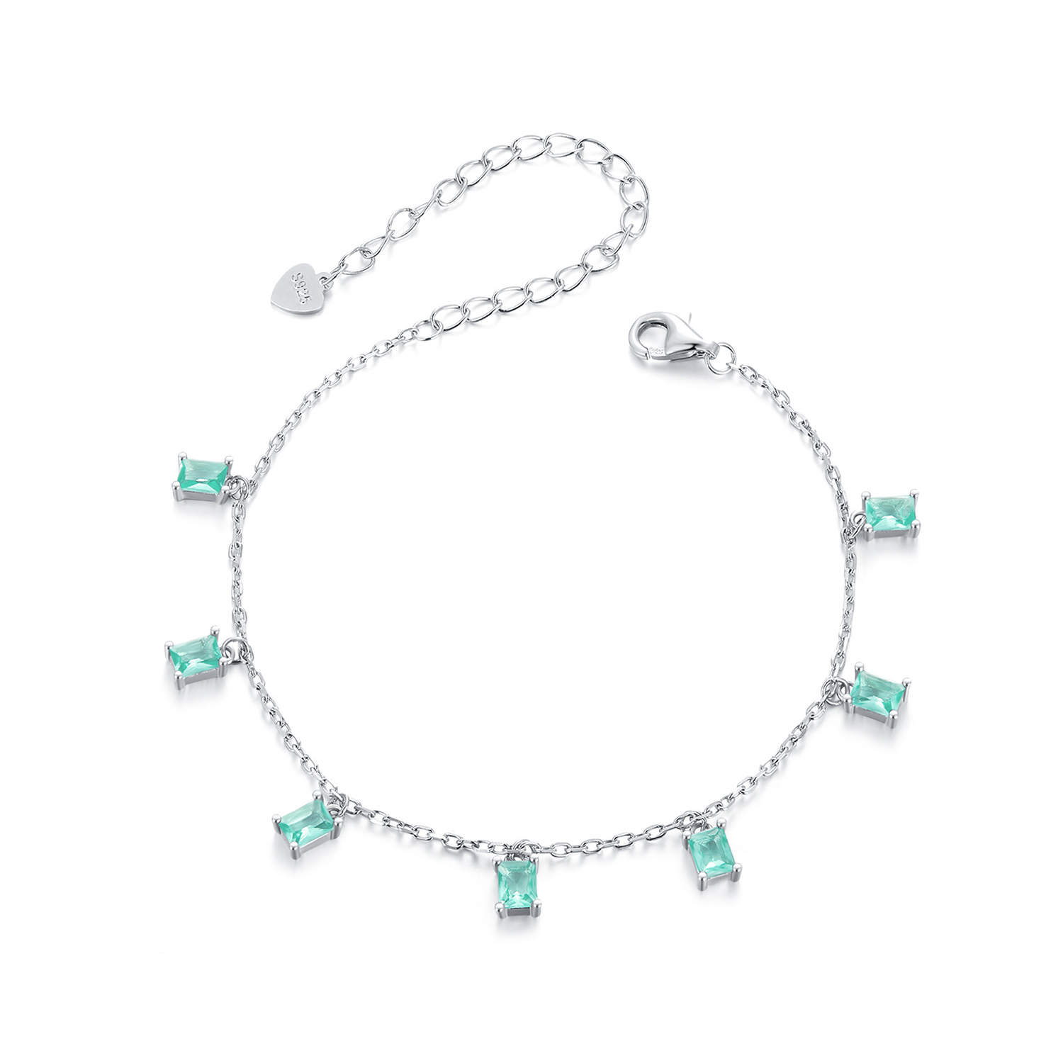 pulsera con borlas pequeñas estilo pandora verde bsb168