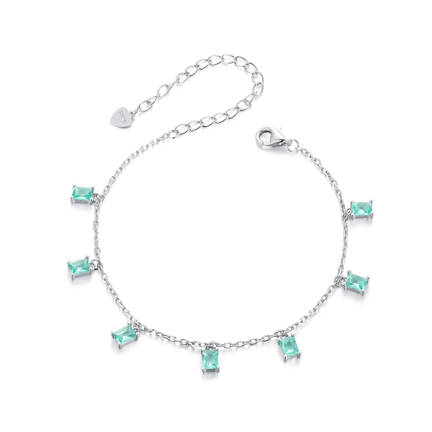pulsera con borlas pequeñas estilo pandora verde bsb168