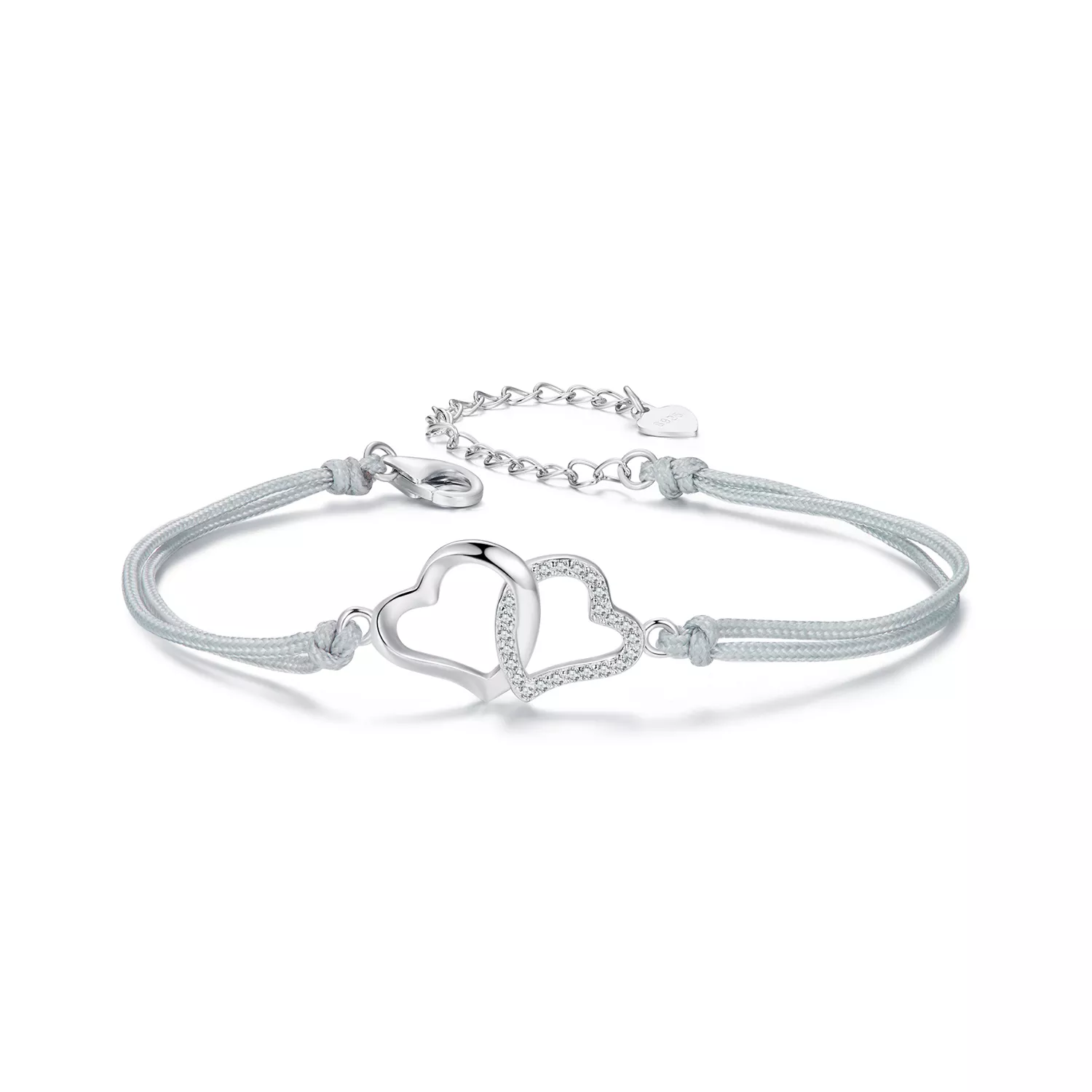 pulsera de corazones entrelazados estilo pandora scb274