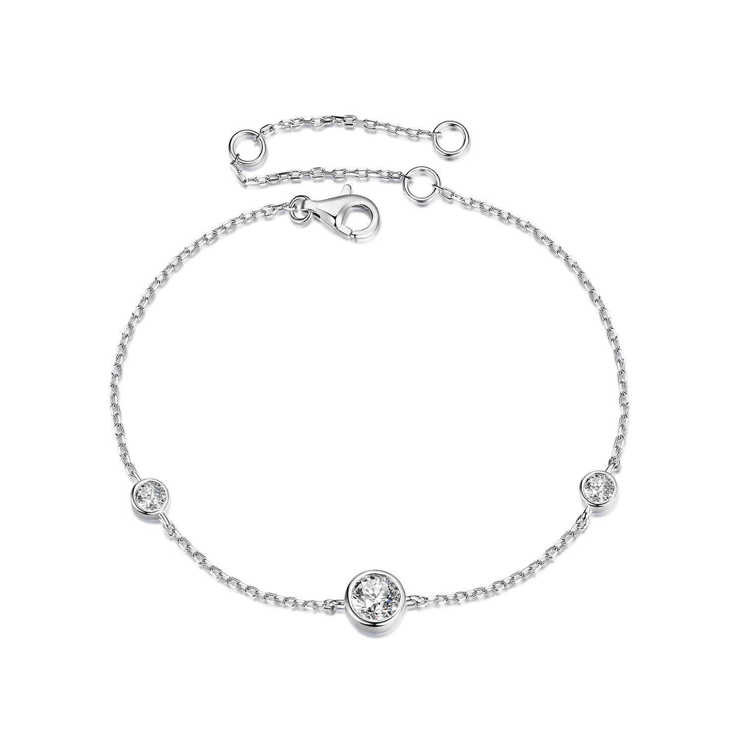 pulsera de moissanita estrellada estilo pandora con un certificado msb018