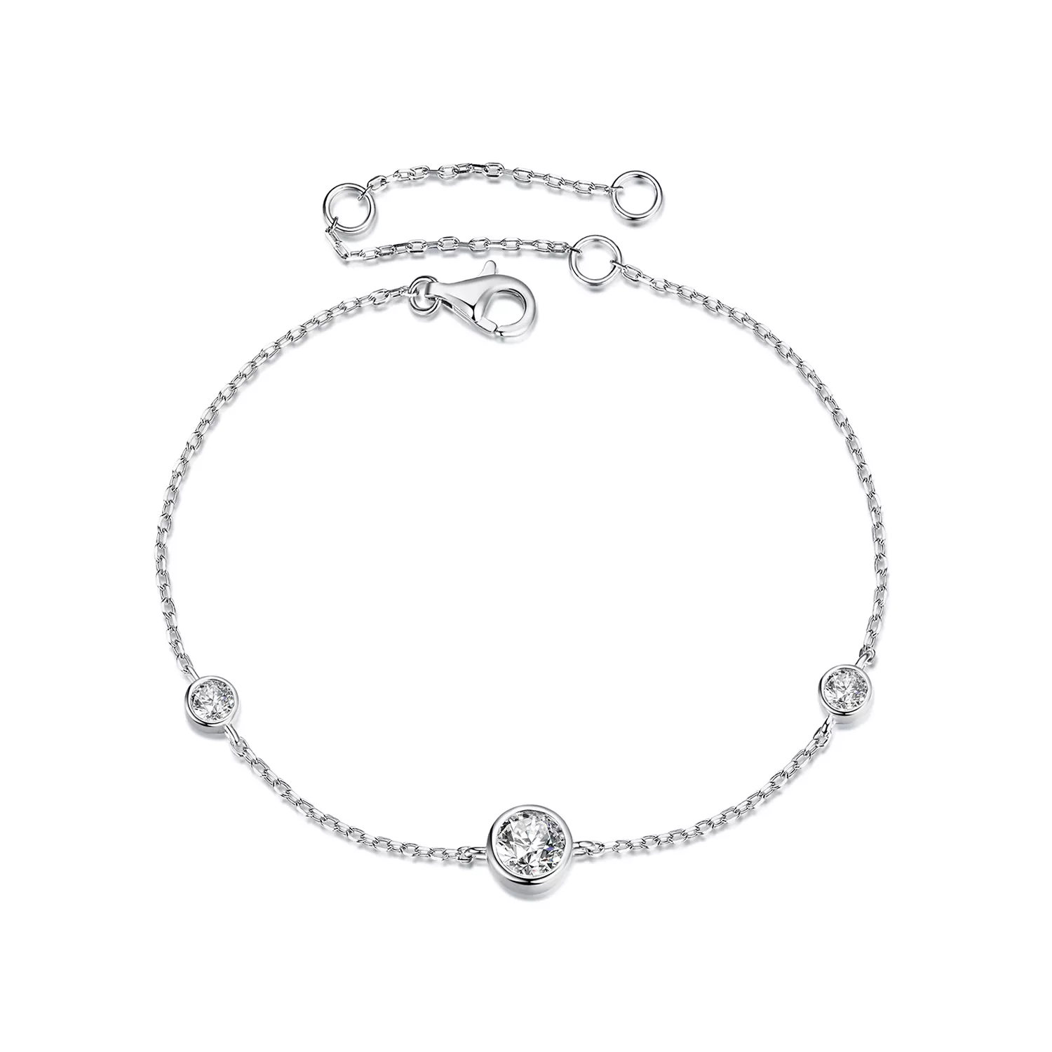 pulsera de moissanita estrellada estilo pandora con un certificado msb018