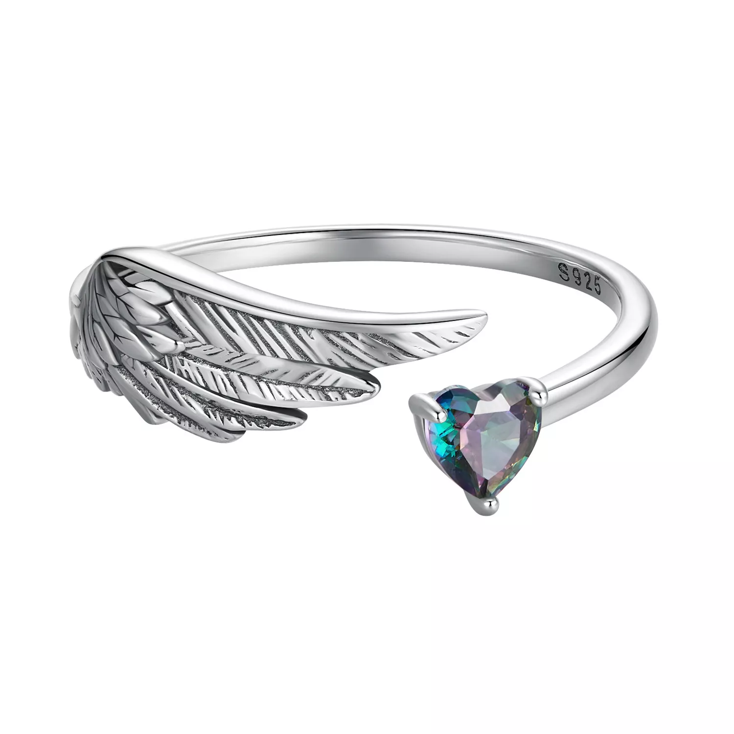 anillo abierto con alas estilo pandora scr1070 e