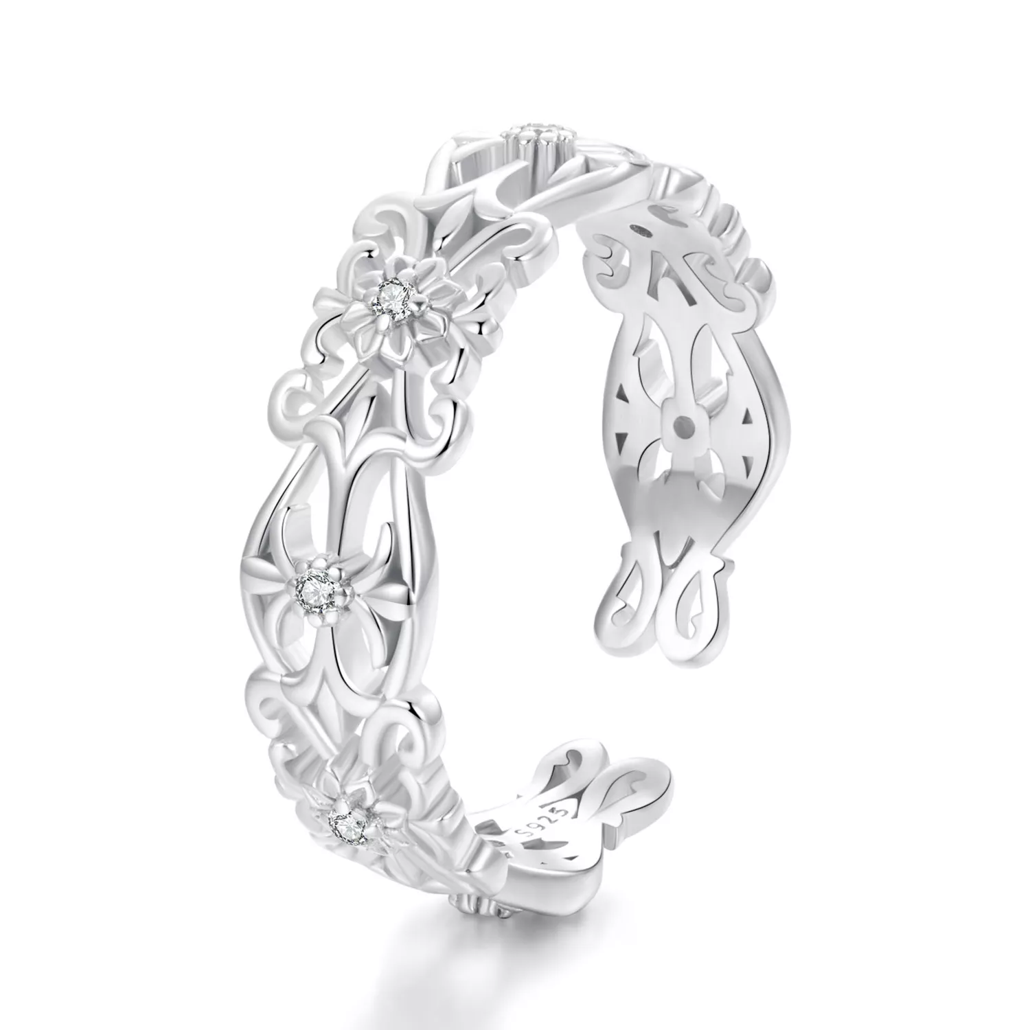 anillo ancho con diseño de palacio estilo vintage de pandora bsr575 e