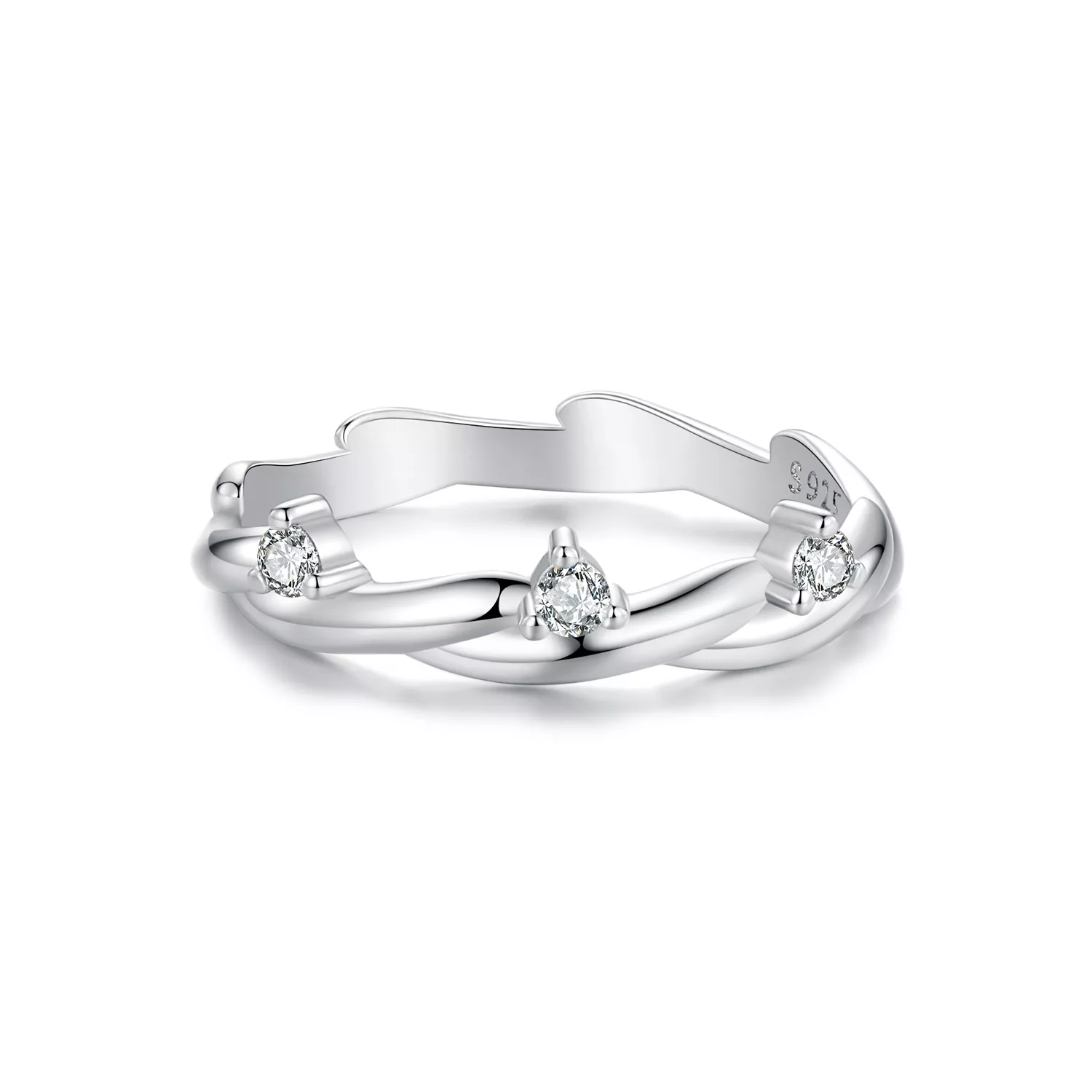 anillo con cordón de botón sencillo estilo pandora bsr586