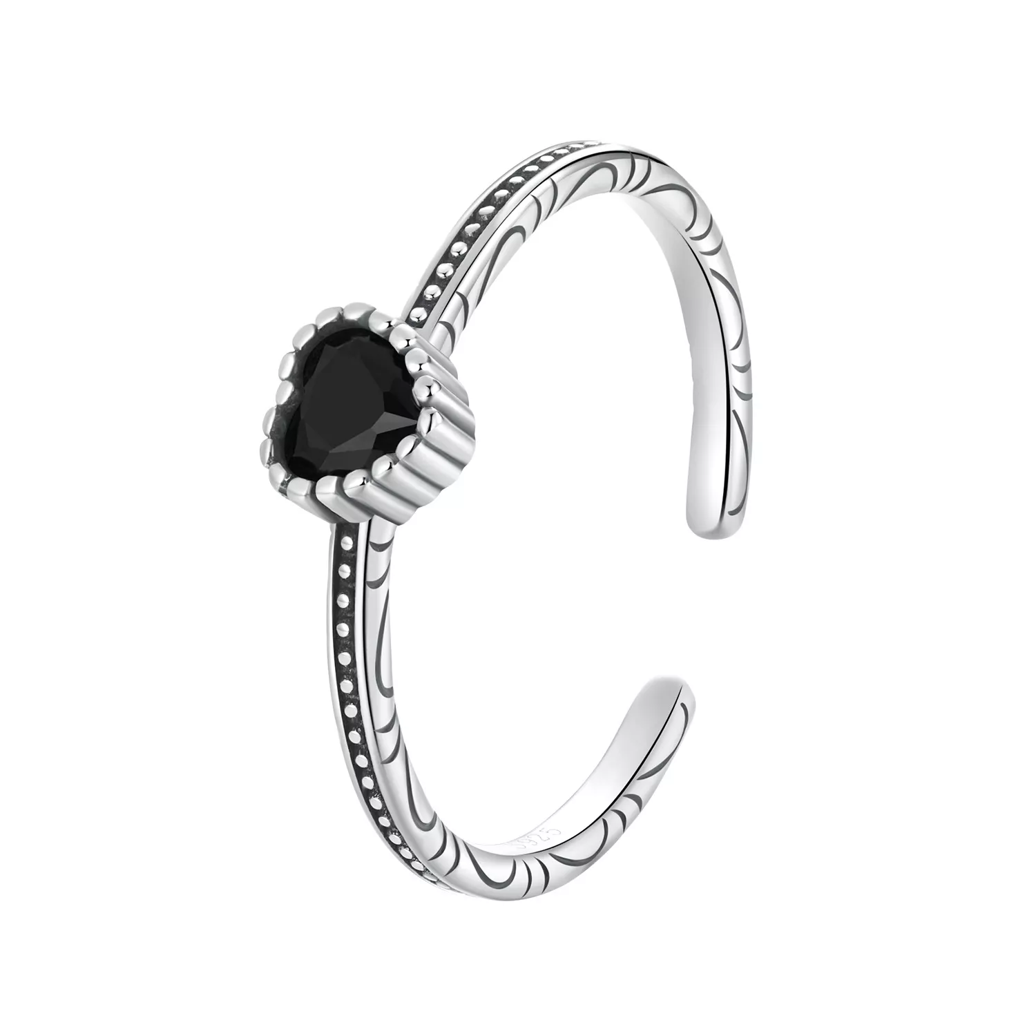 anillo de apertura corazón de las tinieblas estilo pandora scr1074 e