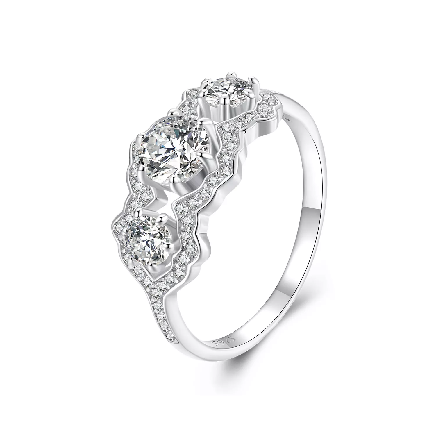 anillo de estrella brillante estilo pandora bsr584