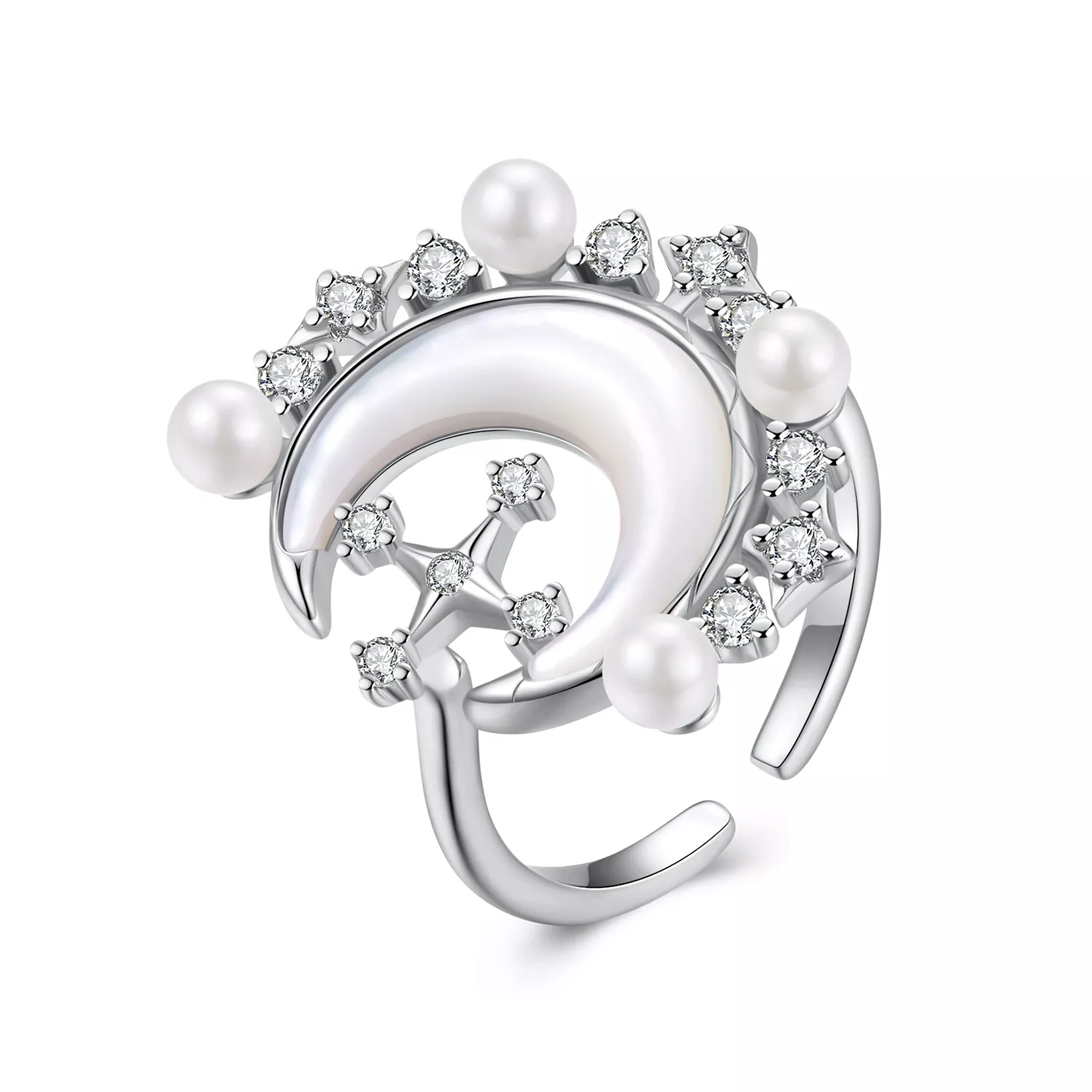 anillo de media luna estilo pandora yir243 e