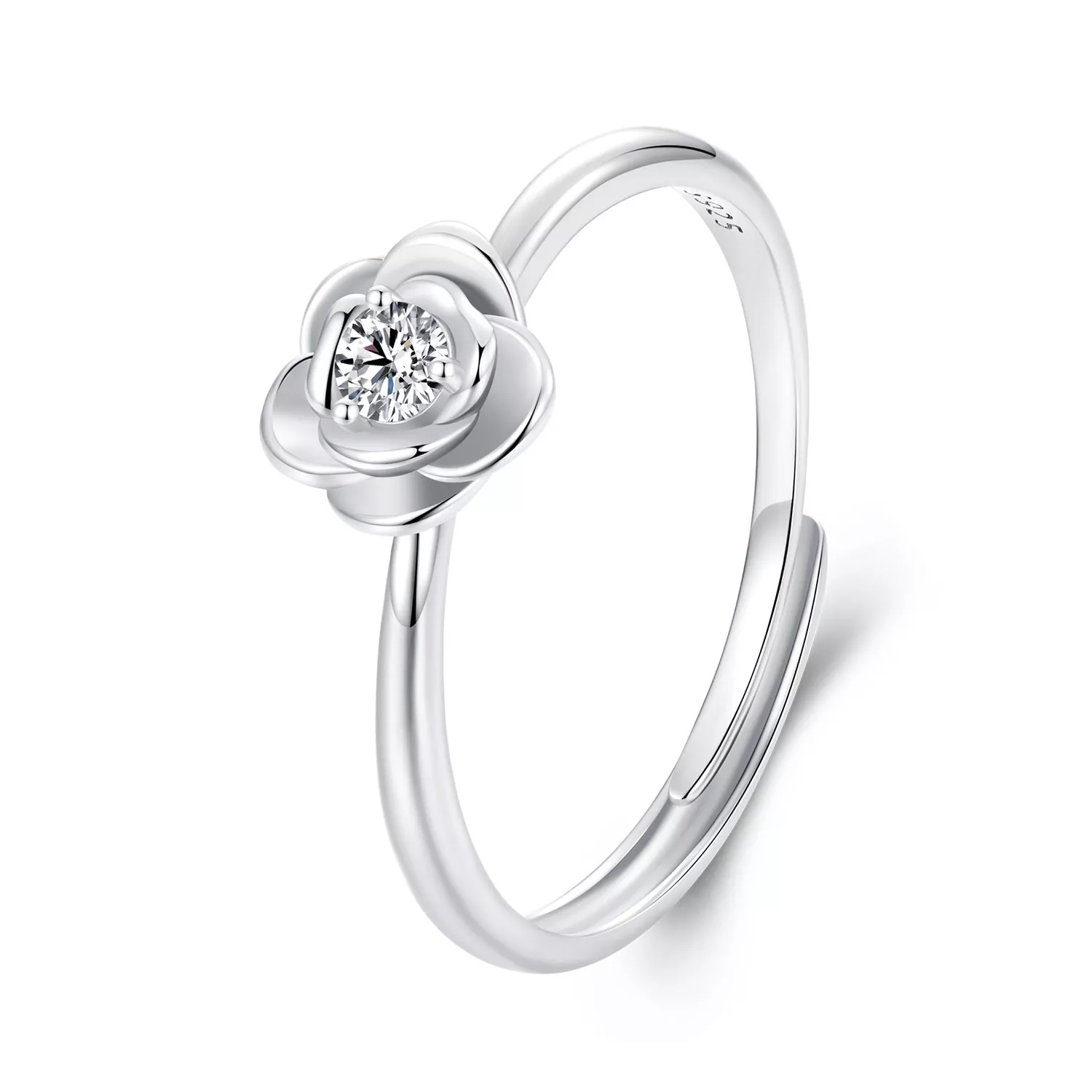 anillo de moissanita rosa de 01 ct estilo pandora con un certificado msr054 e