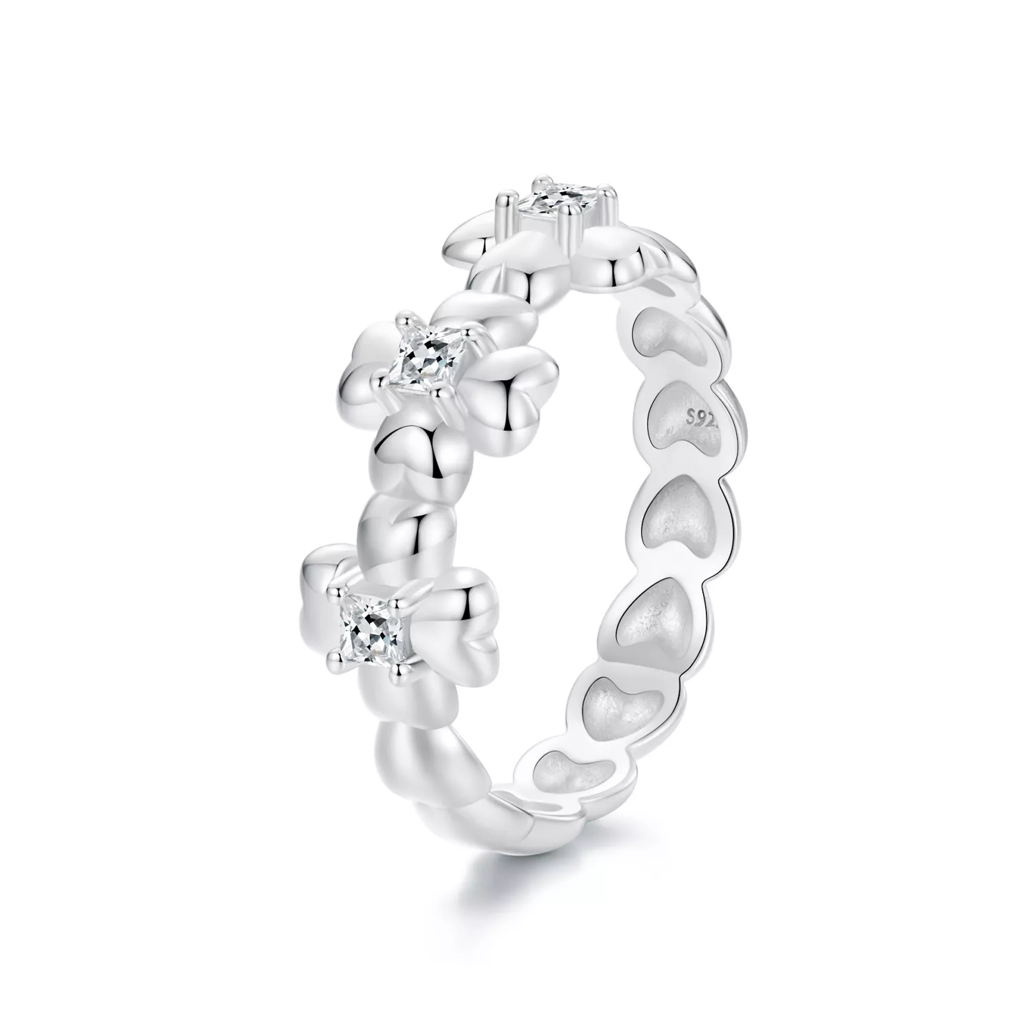anillo de trébol de cuatro hojas estilo pandora scr1045