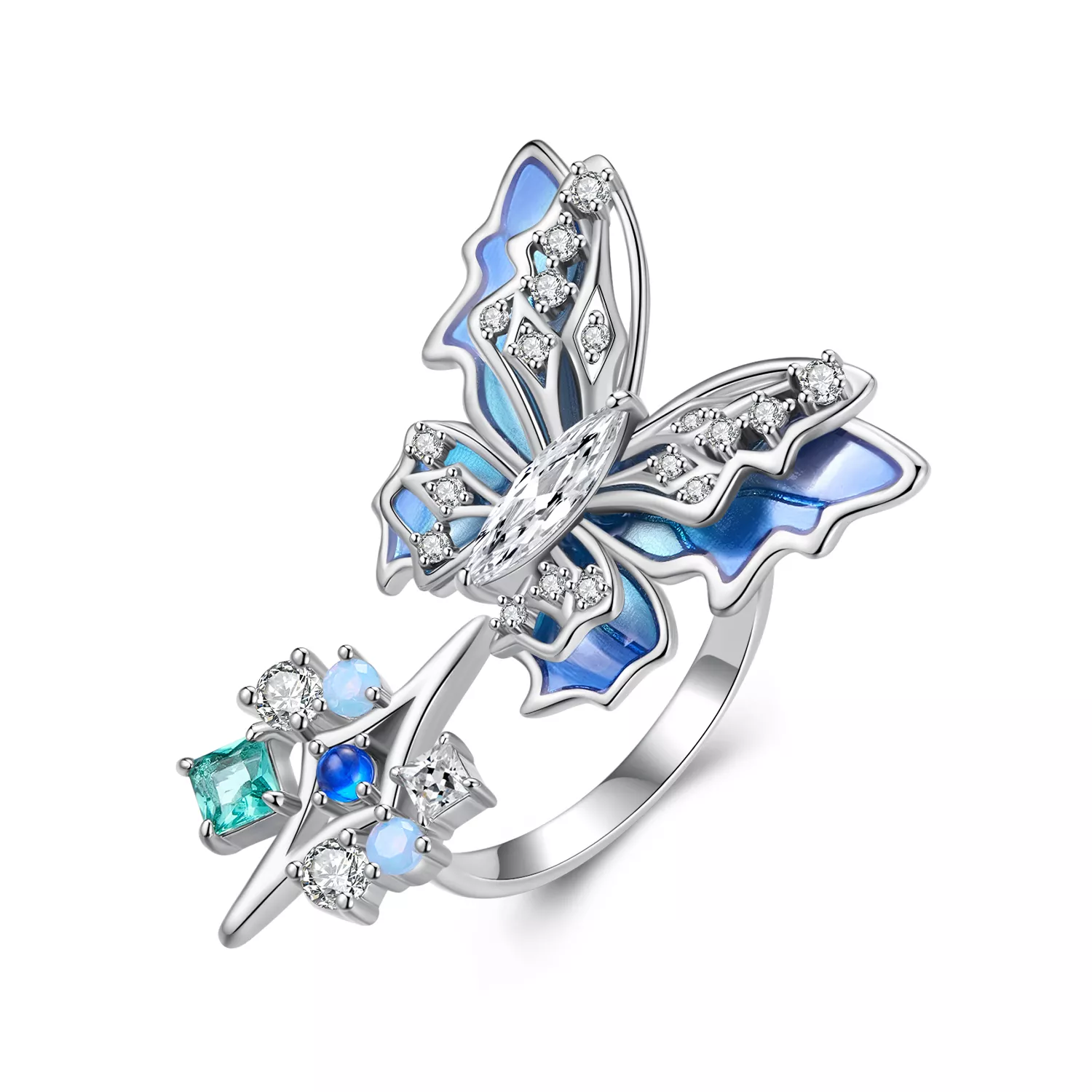 anillo mariposa de hielo estilo pandora yir247 e