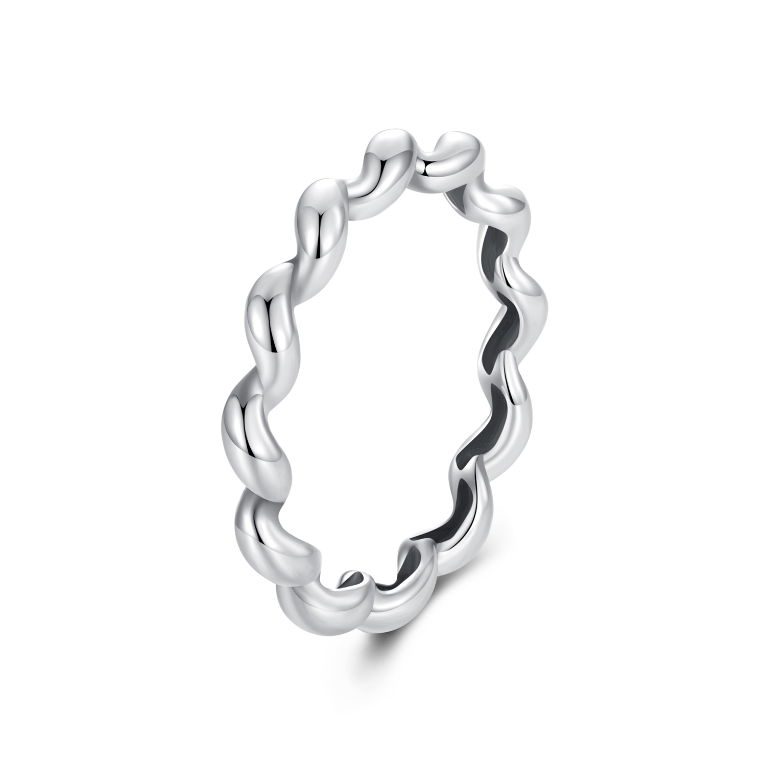 anillo metálico trenzado estilo pandora scr1047