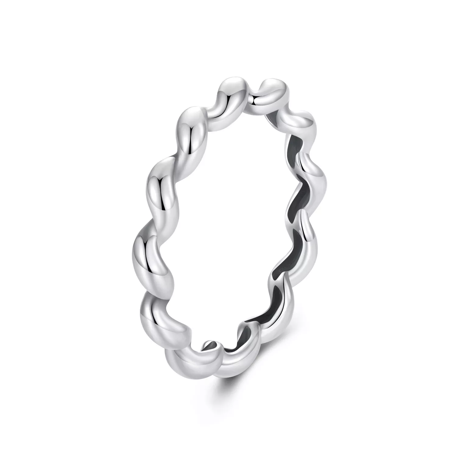 anillo metálico trenzado estilo pandora scr1047
