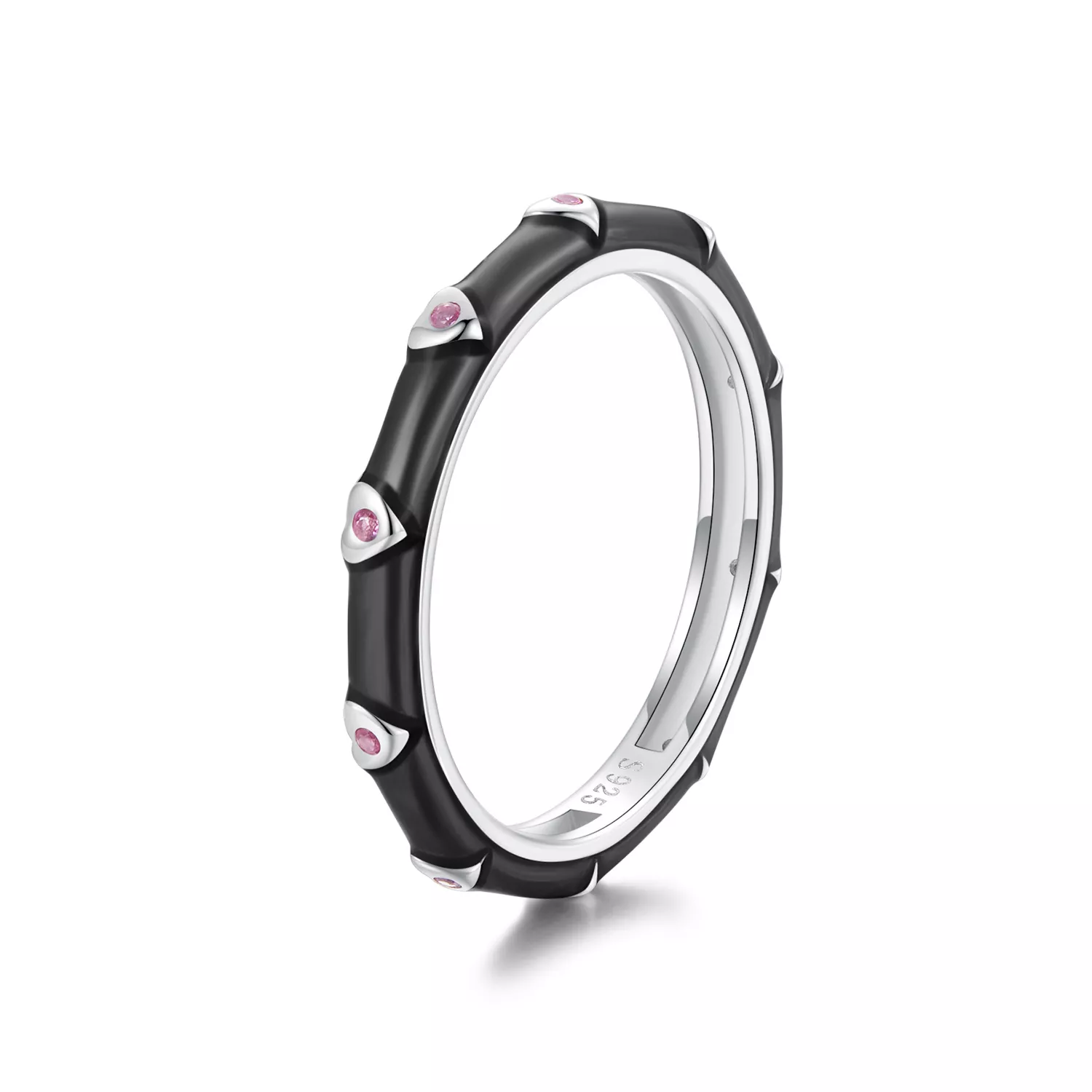 anillo sencillo con diseño de amor pequeño estilo pandora scr1056 bk