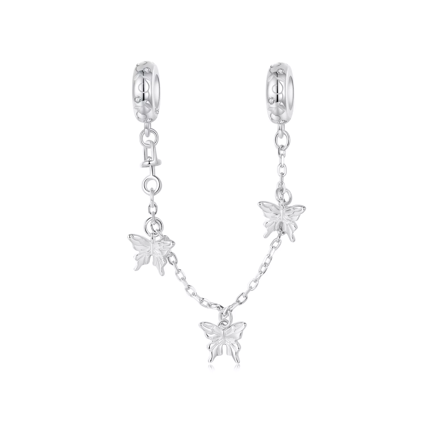 cadena de seguridad con forma de mariposa estilo pandora scc2829