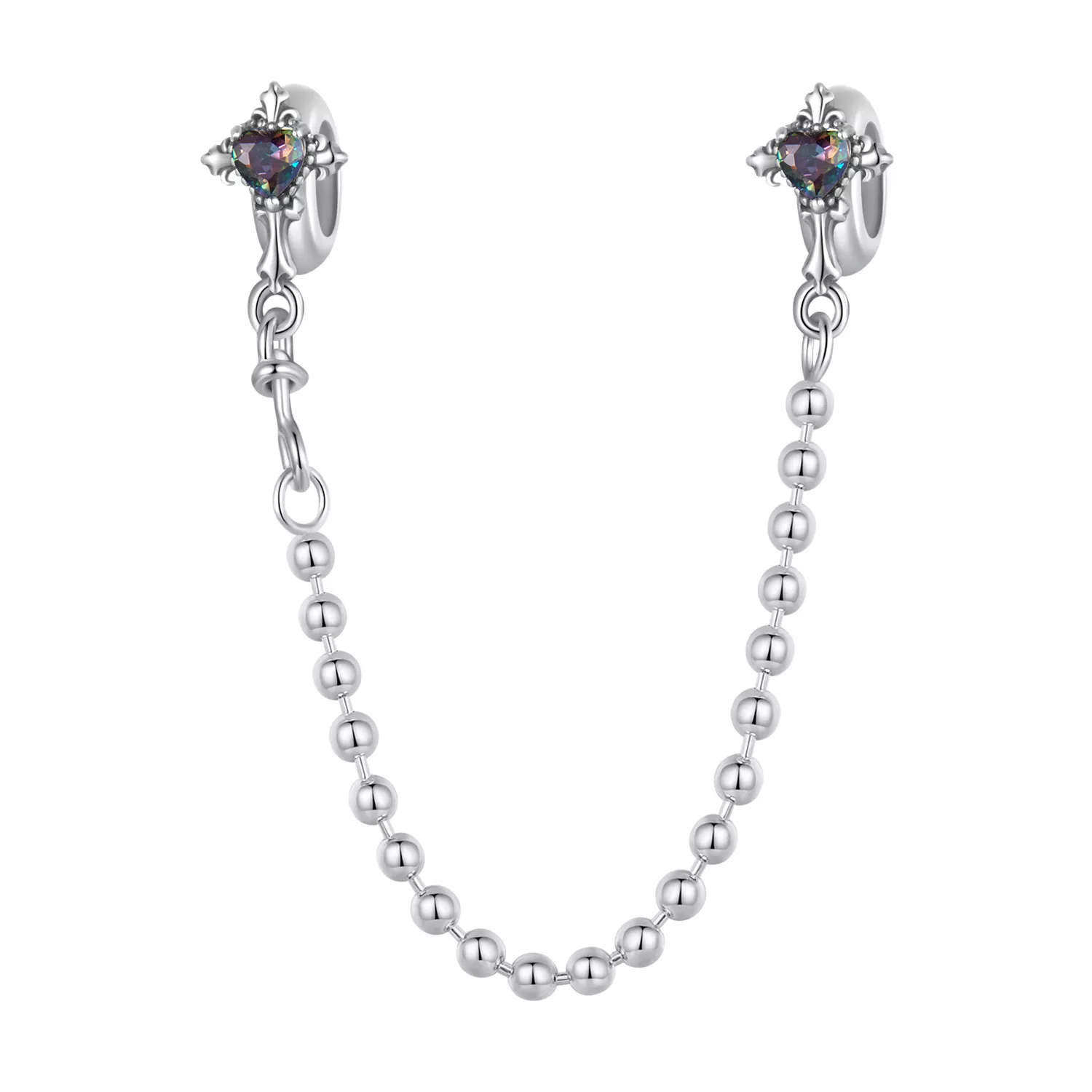 cadena de seguridad de silicona con forma de cruz estilo vintage de pandora bsc1060