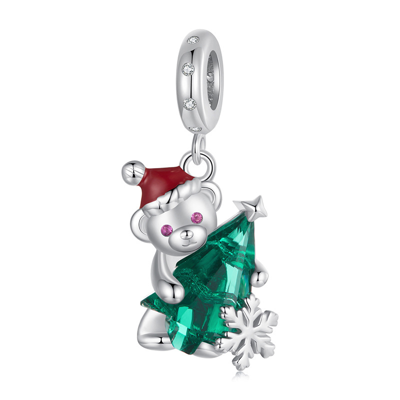 colgante de oso navideño estilo pandora bsc1065